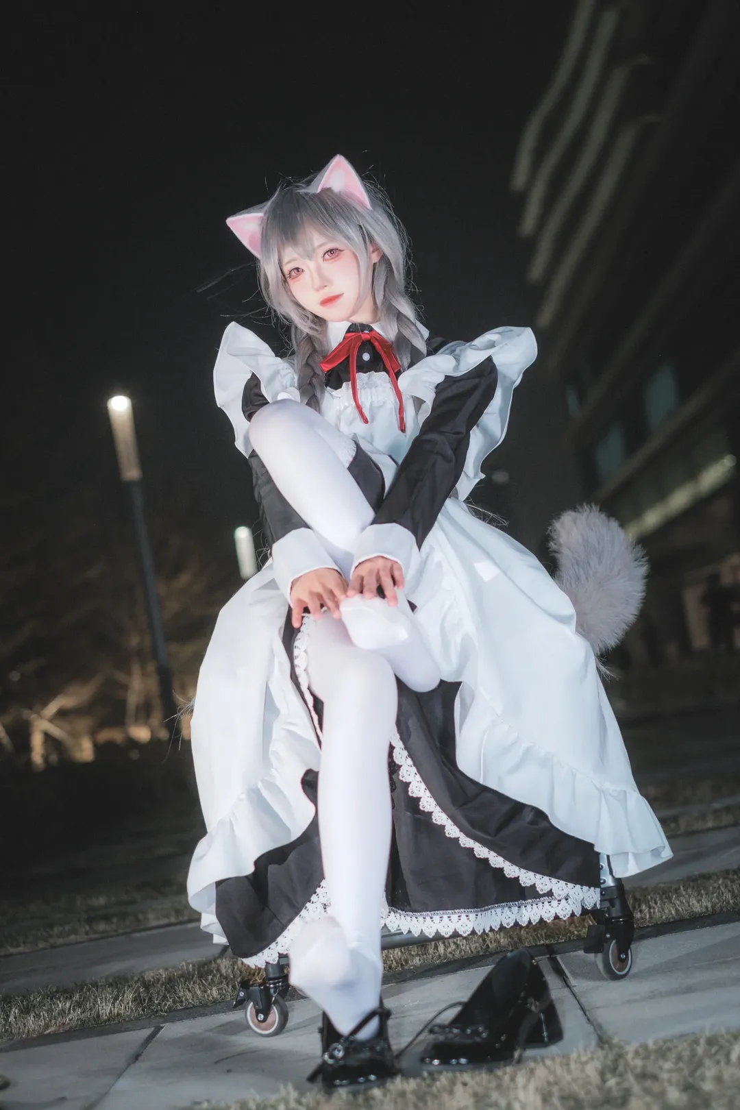cosplay, 漫展返图, 猫耳, 女仆装, 夜景摄影 - 第2张