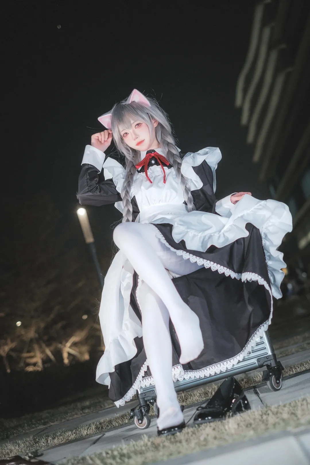 cosplay, 漫展返图, 猫耳, 女仆装, 夜景摄影 - 第5张