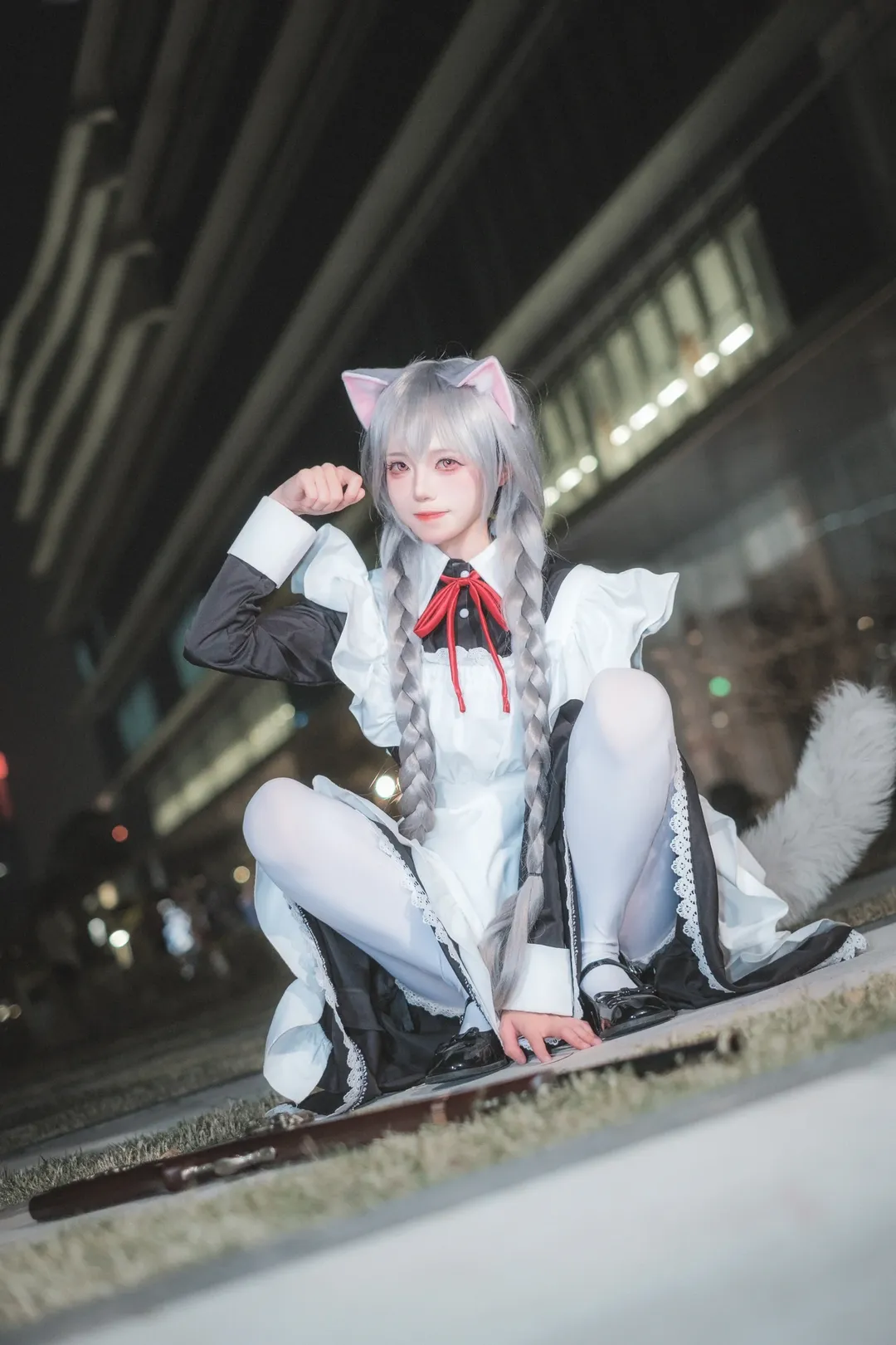 cosplay, 漫展返图, 猫耳, 女仆装, 夜景摄影 - 第9张