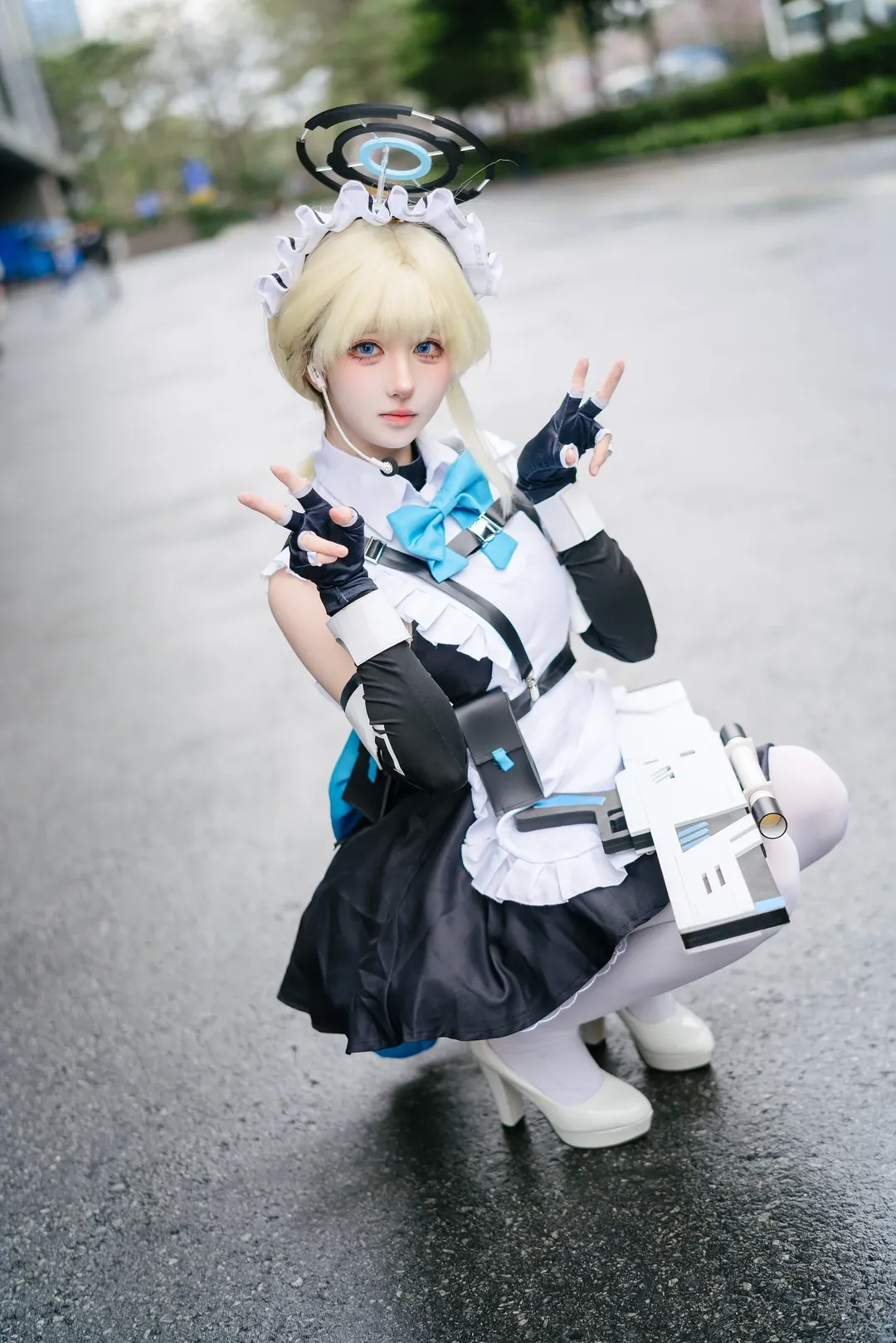 Blue Archive, Maid outfit, Guangzhou Anime Convention, White stockings, Asuma Toki cosplay