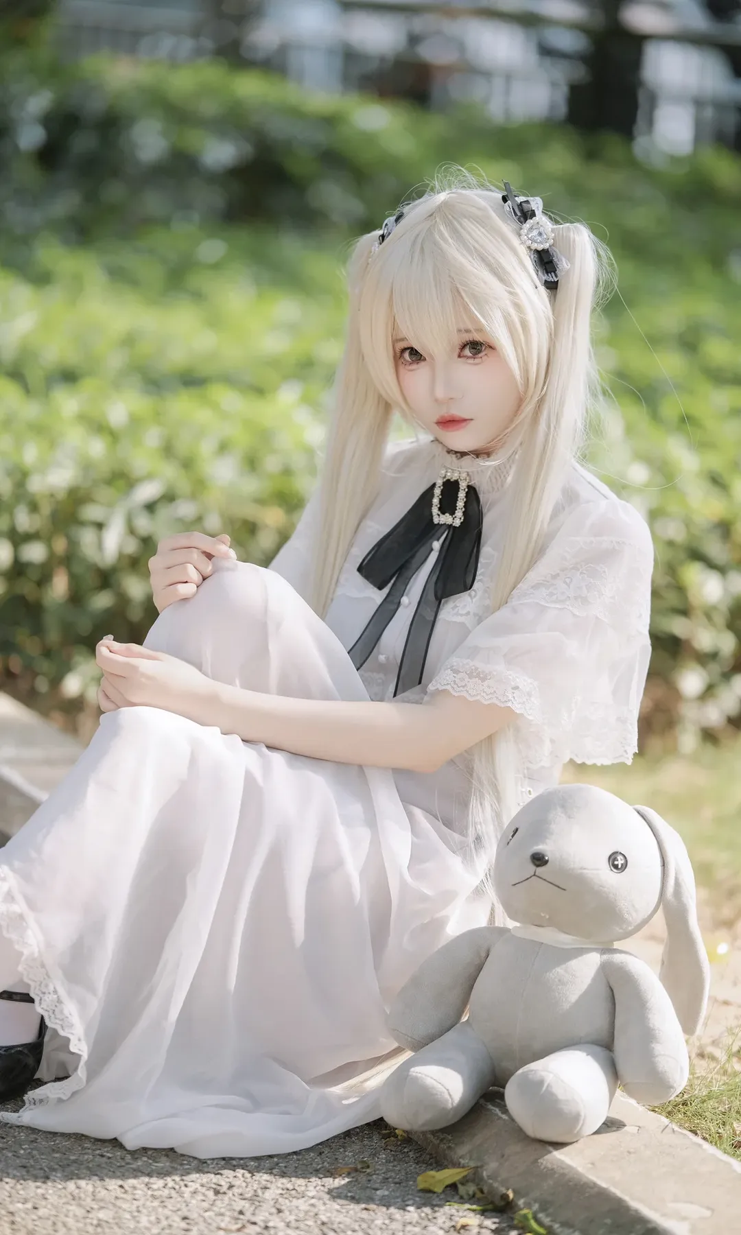 cosplay, 春日野穹cos, 穹妹, 缘之空, 白丝 - 第1张