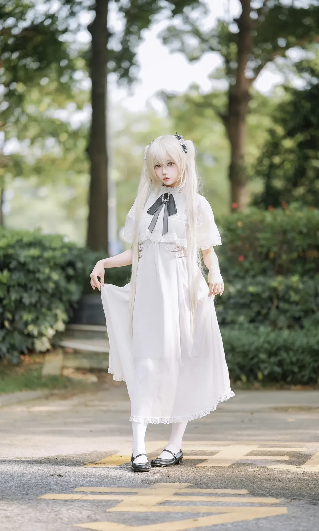 cosplay, 春日野穹cos, 穹妹, 缘之空, 白丝 - 第11张