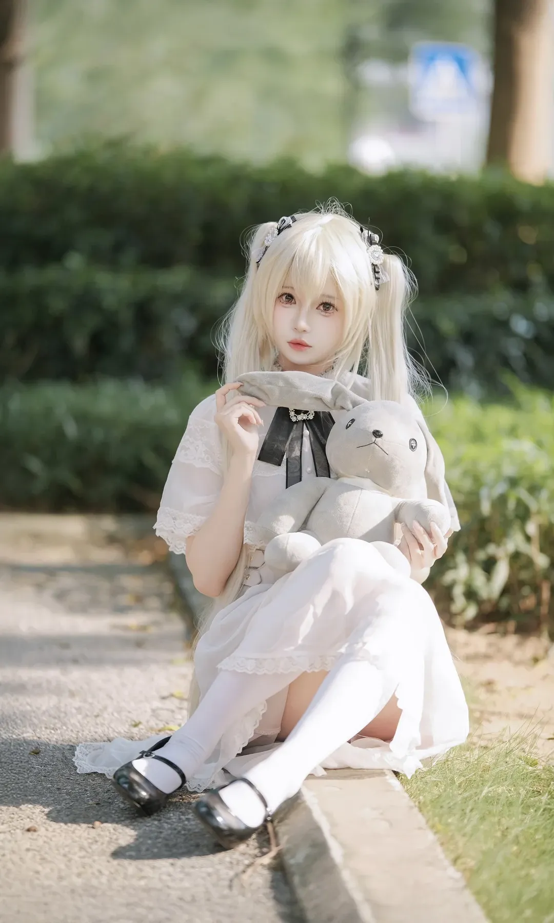 cosplay, 春日野穹cos, 穹妹, 缘之空, 白丝 - 第2张
