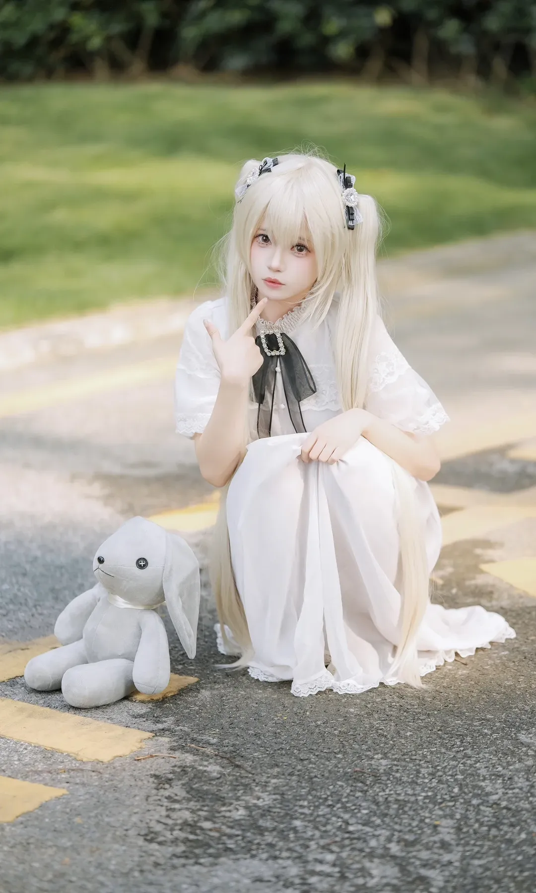 cosplay, 春日野穹cos, 穹妹, 缘之空, 白丝 - 第6张