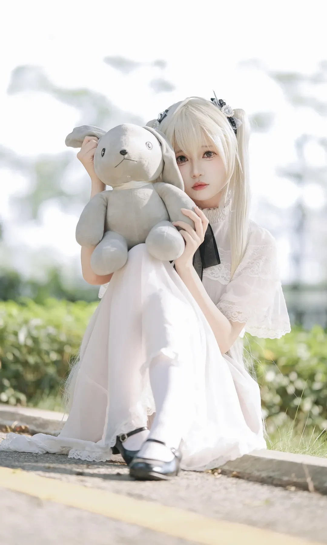 cosplay, 春日野穹cos, 穹妹, 缘之空, 白丝 - 第7张
