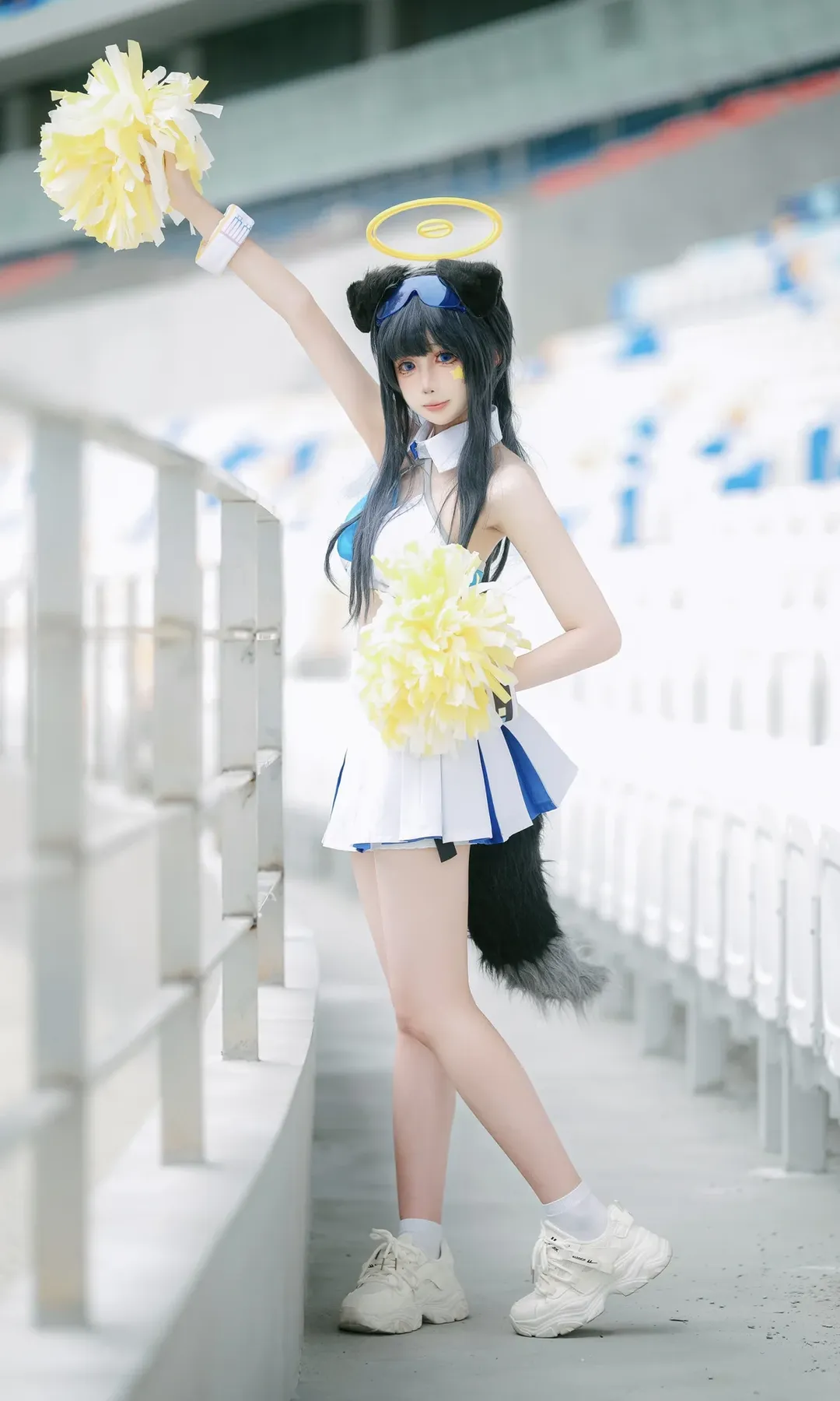 二次元摄影, 蔚蓝档案, 猫冢响cos, 啦啦队cosplay, 体育场写真 - 第10张