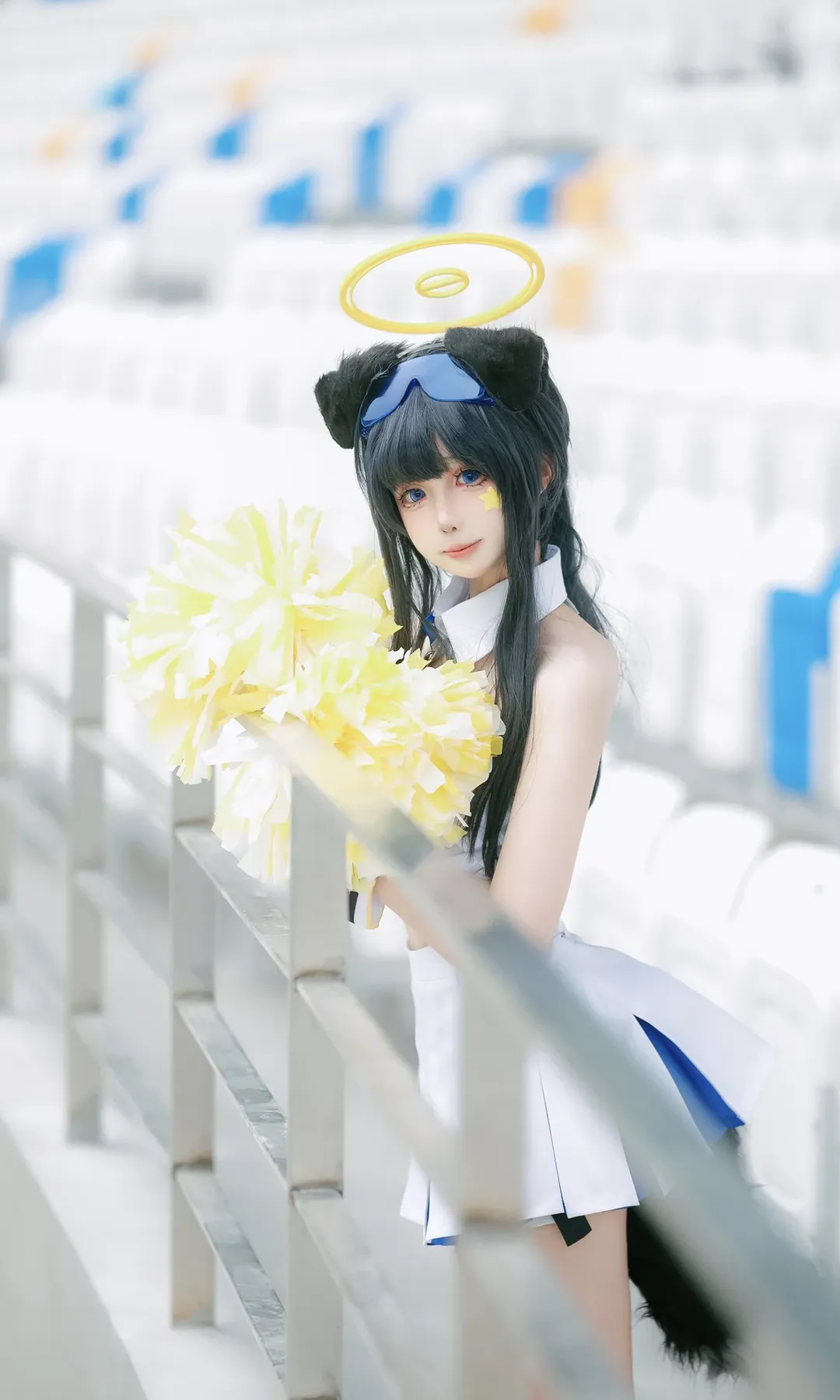 二次元摄影, 蔚蓝档案, 猫冢响cos, 啦啦队cosplay, 体育场写真 - 第5张