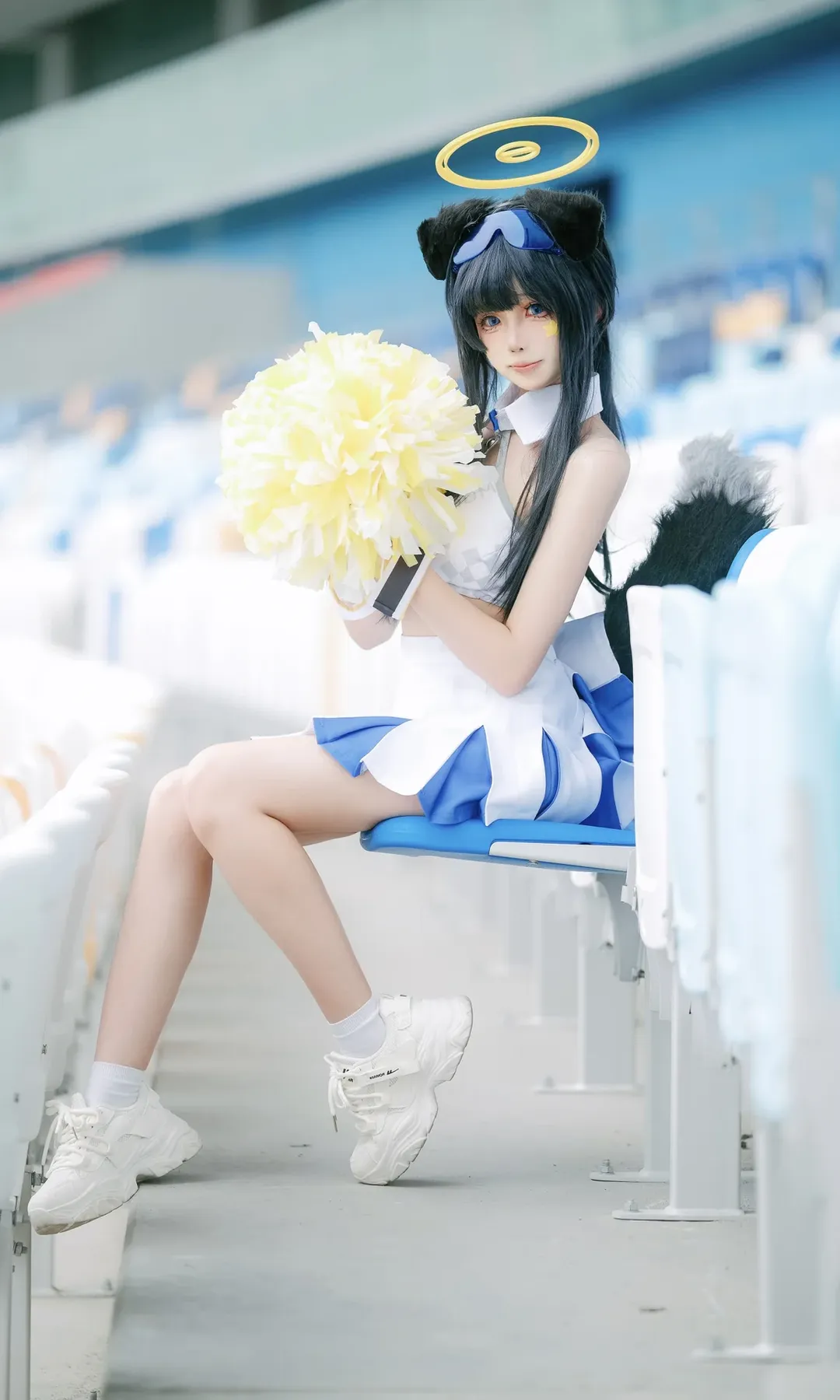 二次元摄影, 蔚蓝档案, 猫冢响cos, 啦啦队cosplay, 体育场写真 - 第6张