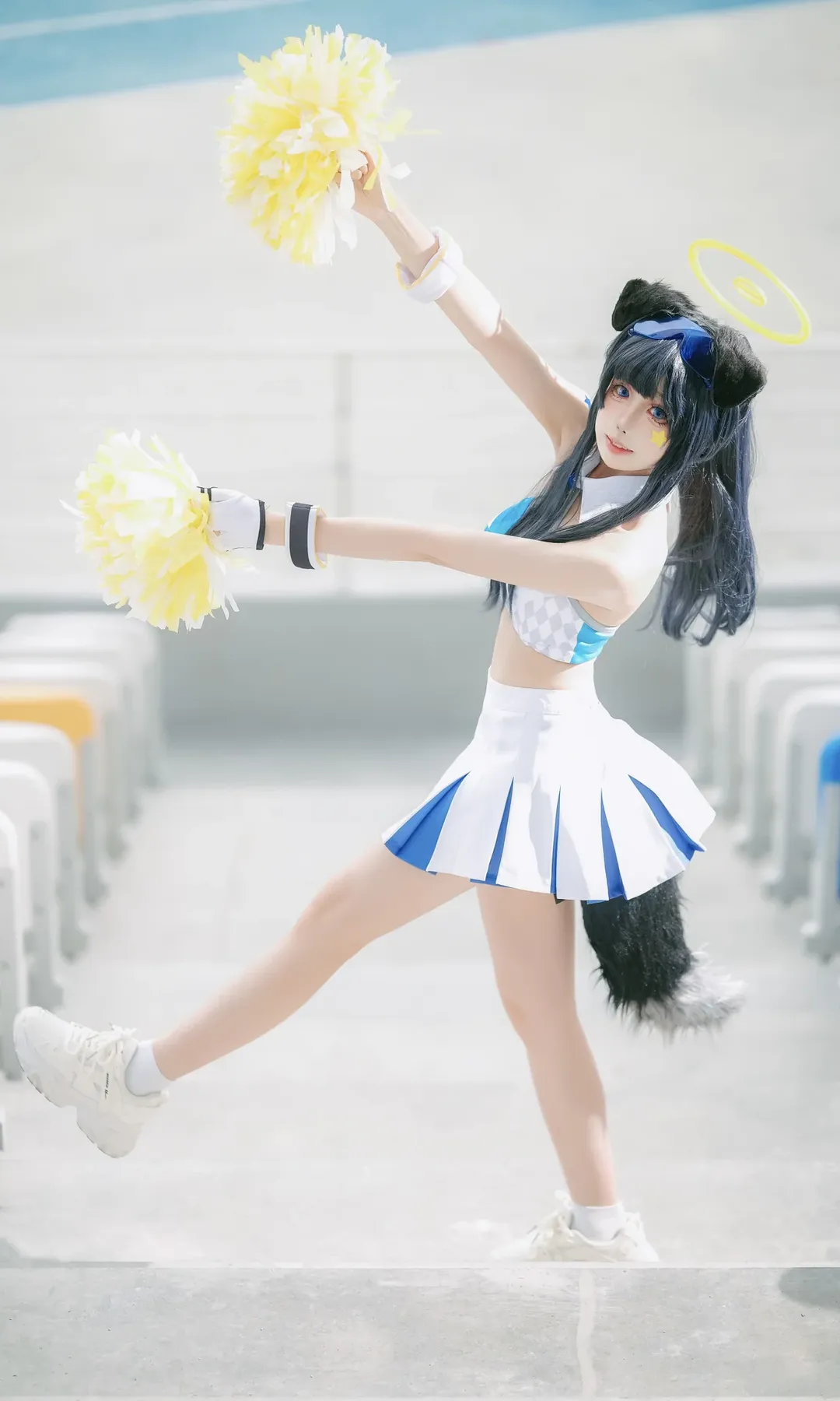 二次元摄影, 蔚蓝档案, 猫冢响cos, 啦啦队cosplay, 体育场写真 - 第7张