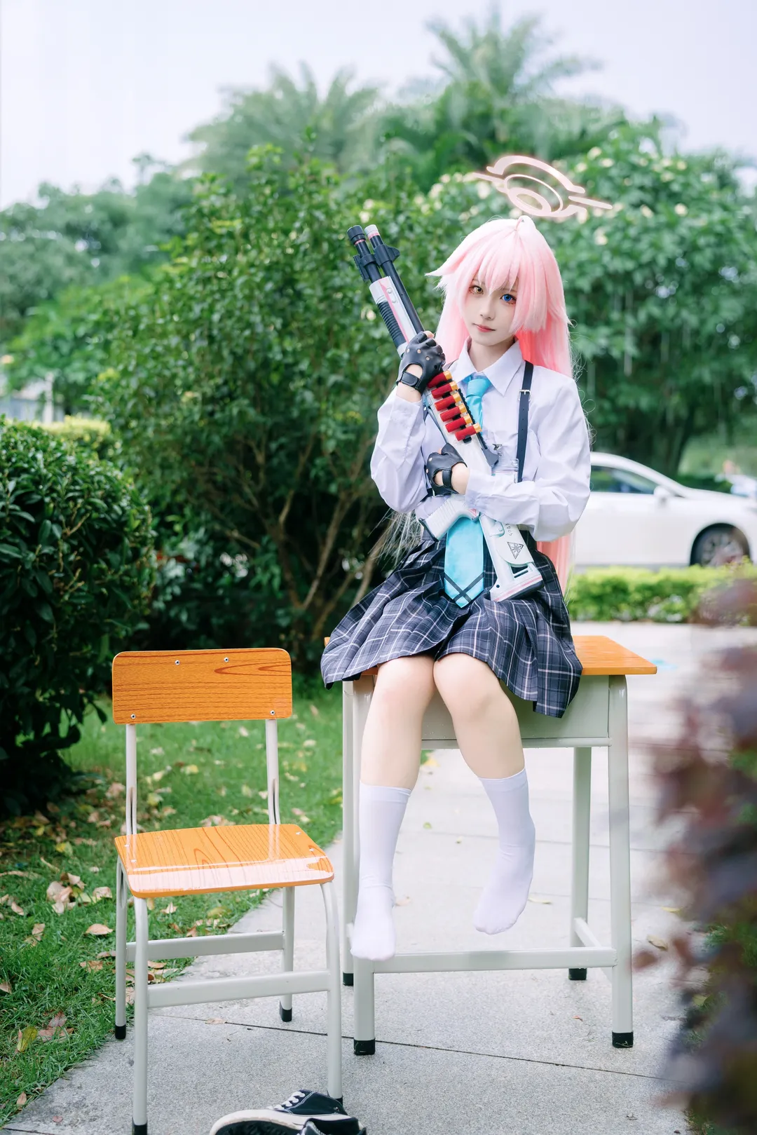 二次元, cosplay, 蔚蓝档案, 小鸟游星野cos, 校园风 - 第4张