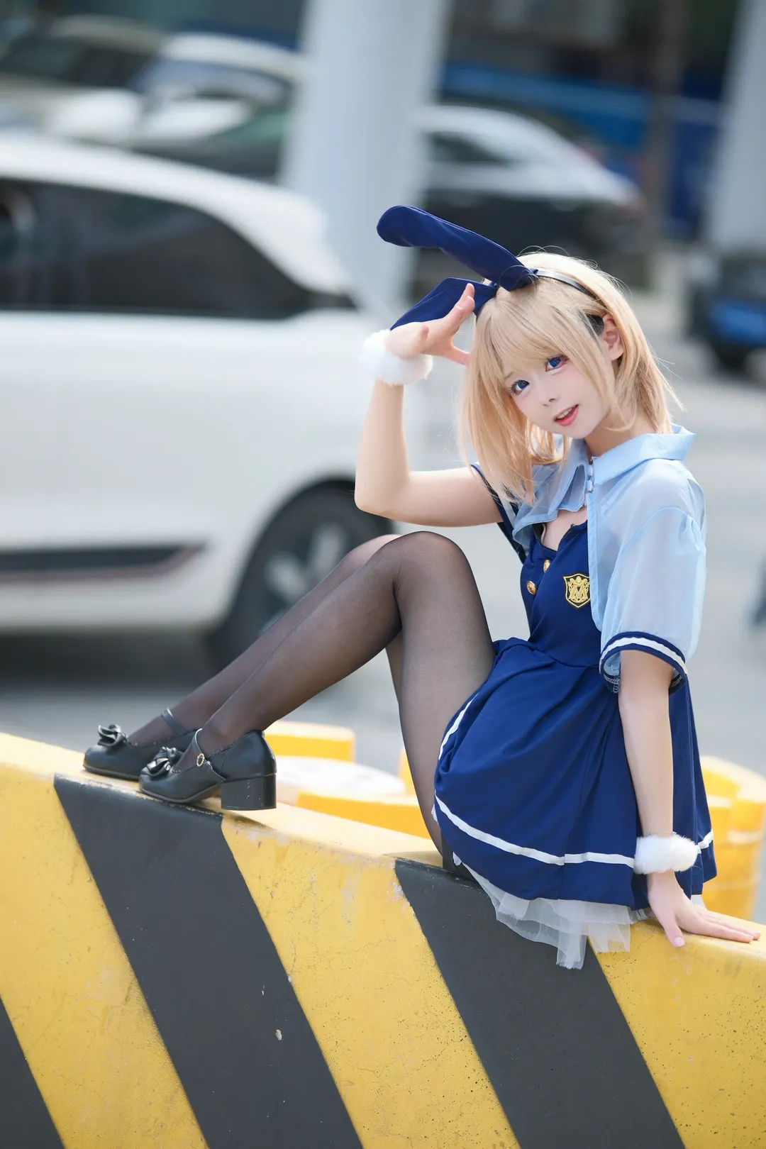 cosplay, JK制服, 漫展摄影, 兔耳, 黑丝