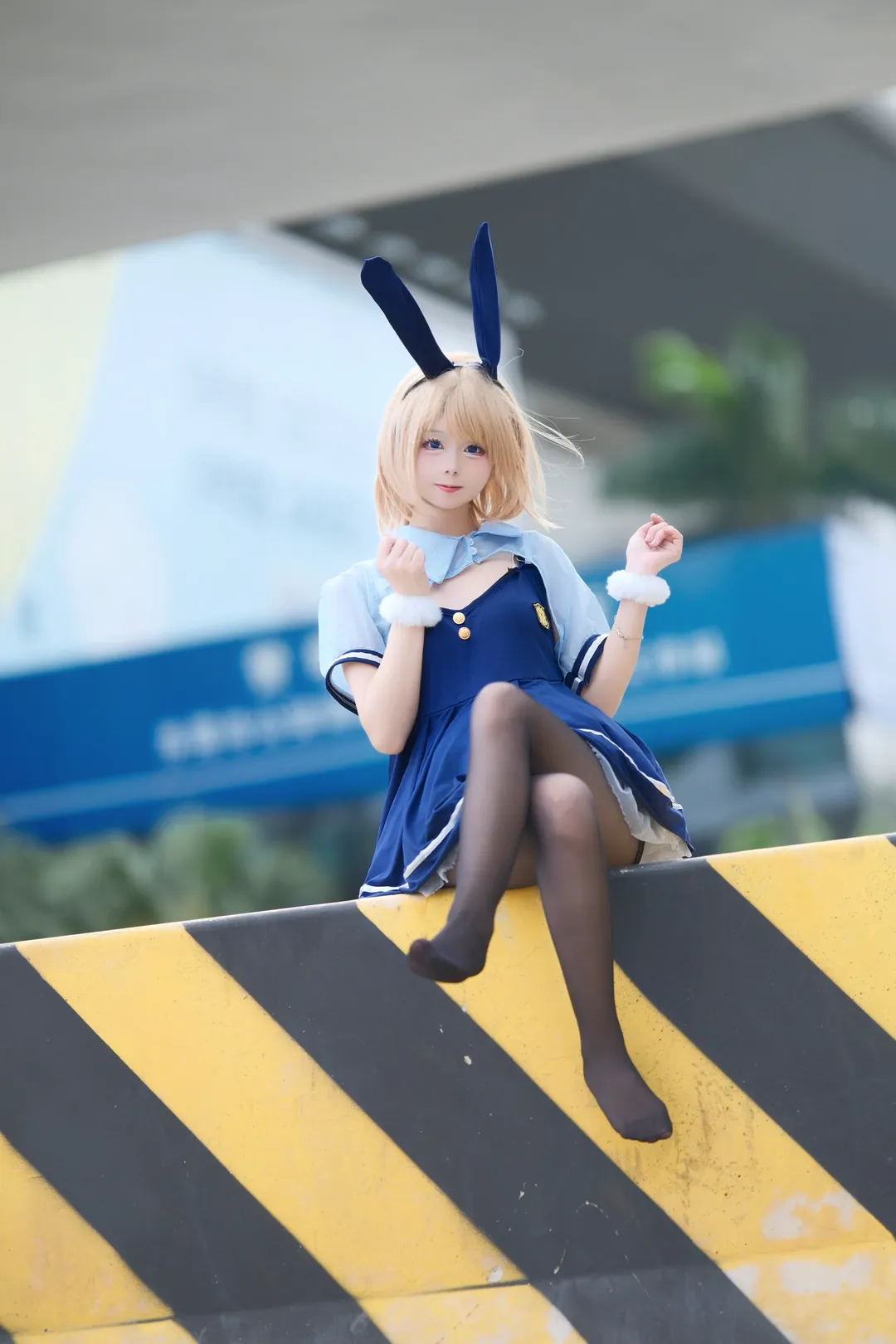 cosplay, JK制服, 漫展摄影, 兔耳, 黑丝 - 第3张