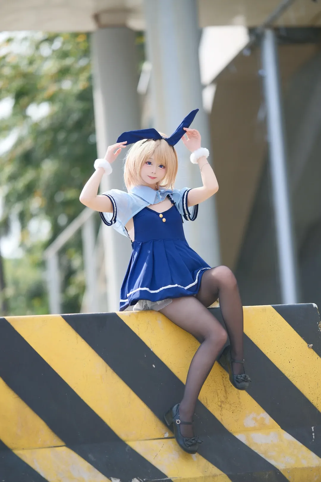 cosplay, JK制服, 漫展摄影, 兔耳, 黑丝 - 第4张