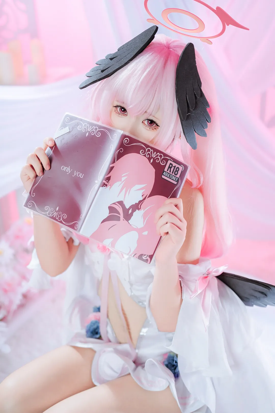 ブルーアーカイブ, 二次元コスプレ, 下江コハル コスプレ, 純白の誓い, ピンク髪の可愛い女の子 - 3枚目