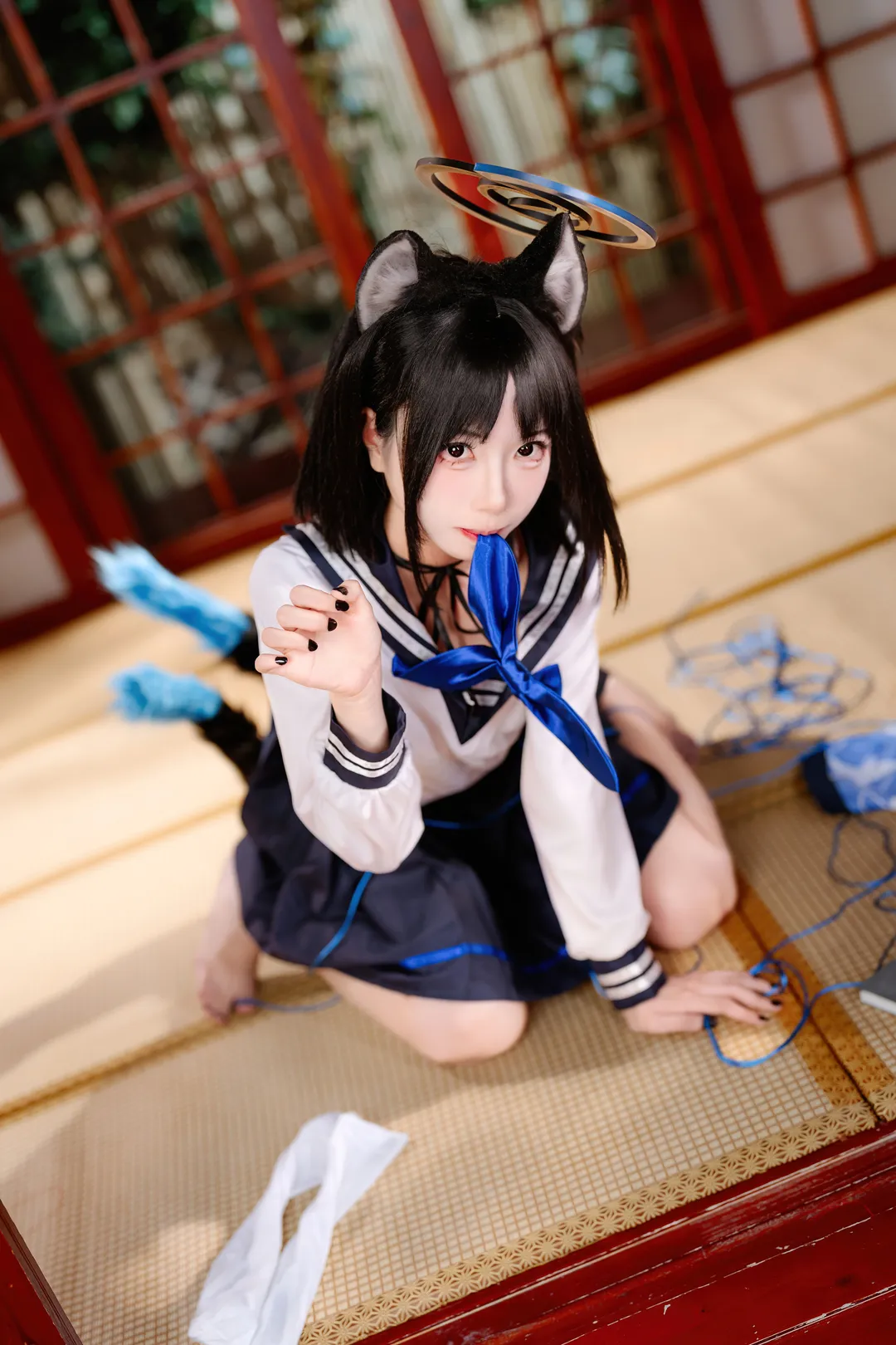 蔚蓝档案, 桐生桔梗cos, cosplay摄影, 二次元日常, 水手服搭配 - 第1张