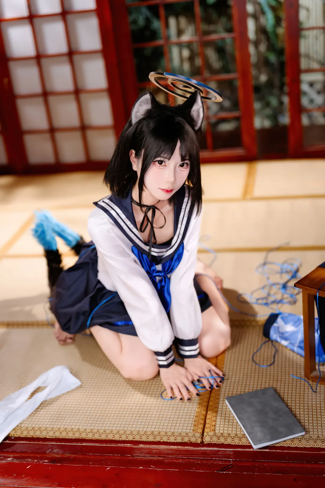 蔚蓝档案, 桐生桔梗cos, cosplay摄影, 二次元日常, 水手服搭配 - 第2张