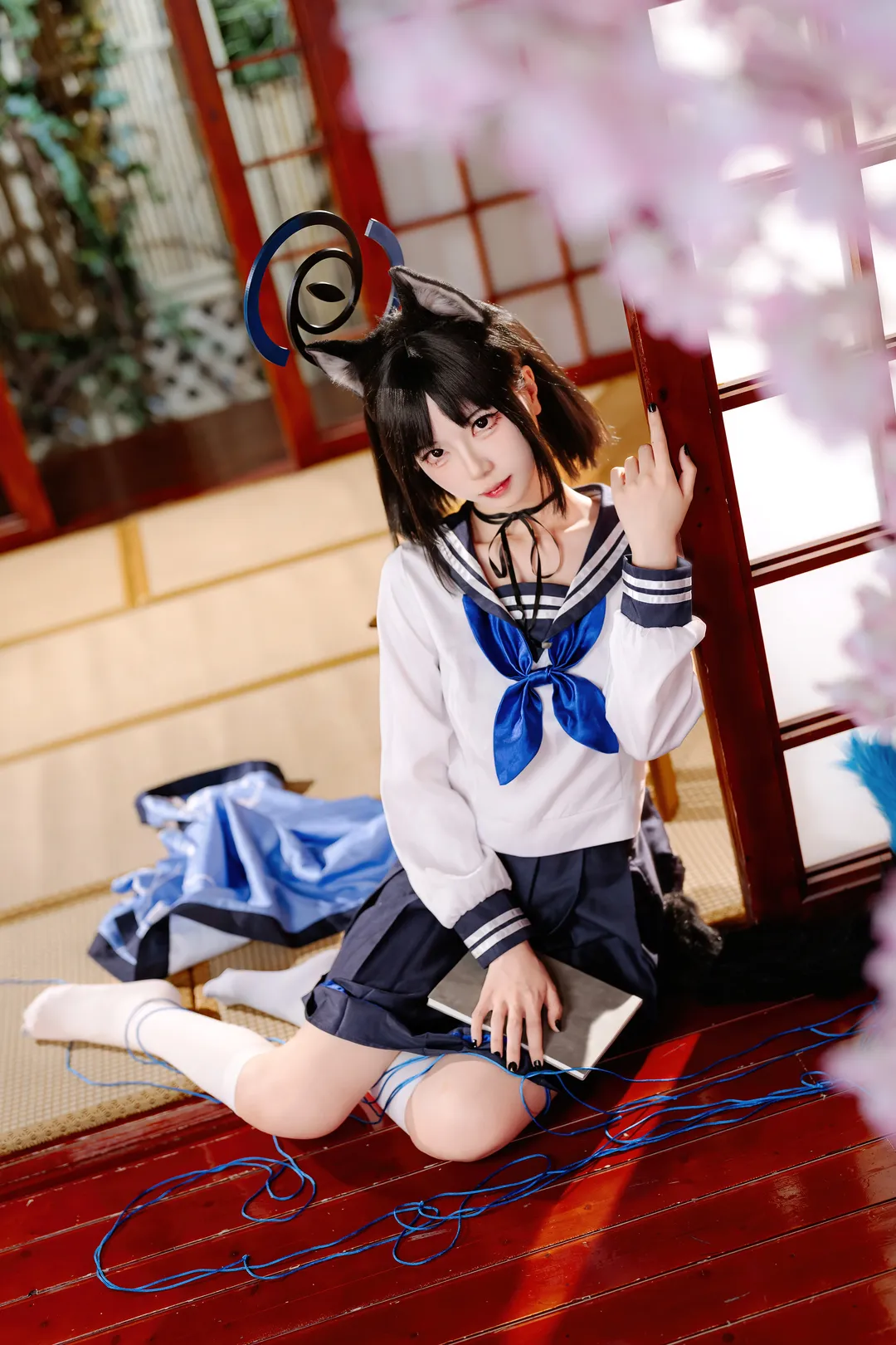 蔚蓝档案, 桐生桔梗cos, cosplay摄影, 二次元日常, 水手服搭配 - 第5张