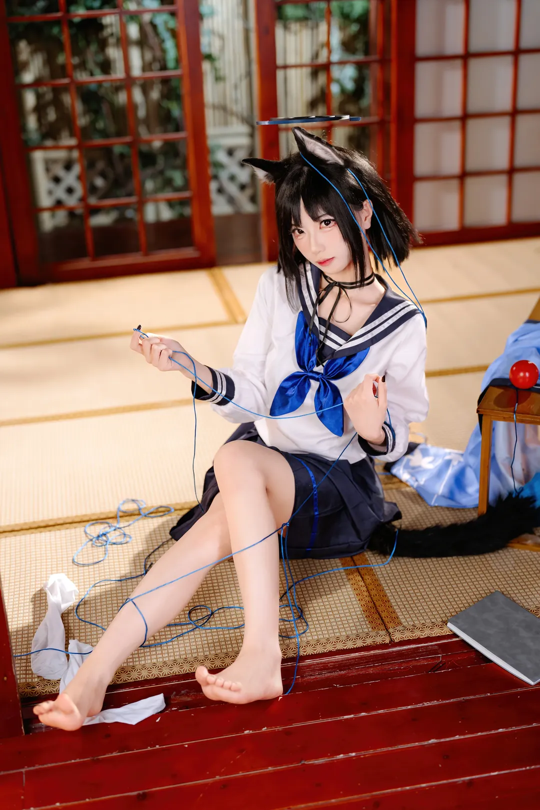 蔚蓝档案, 桐生桔梗cos, cosplay摄影, 二次元日常, 水手服搭配 - 第7张
