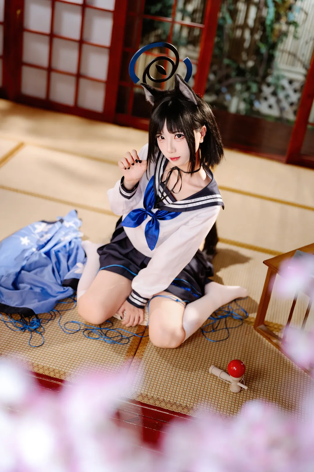 蔚蓝档案, 桐生桔梗cos, cosplay摄影, 二次元日常, 水手服搭配 - 第9张
