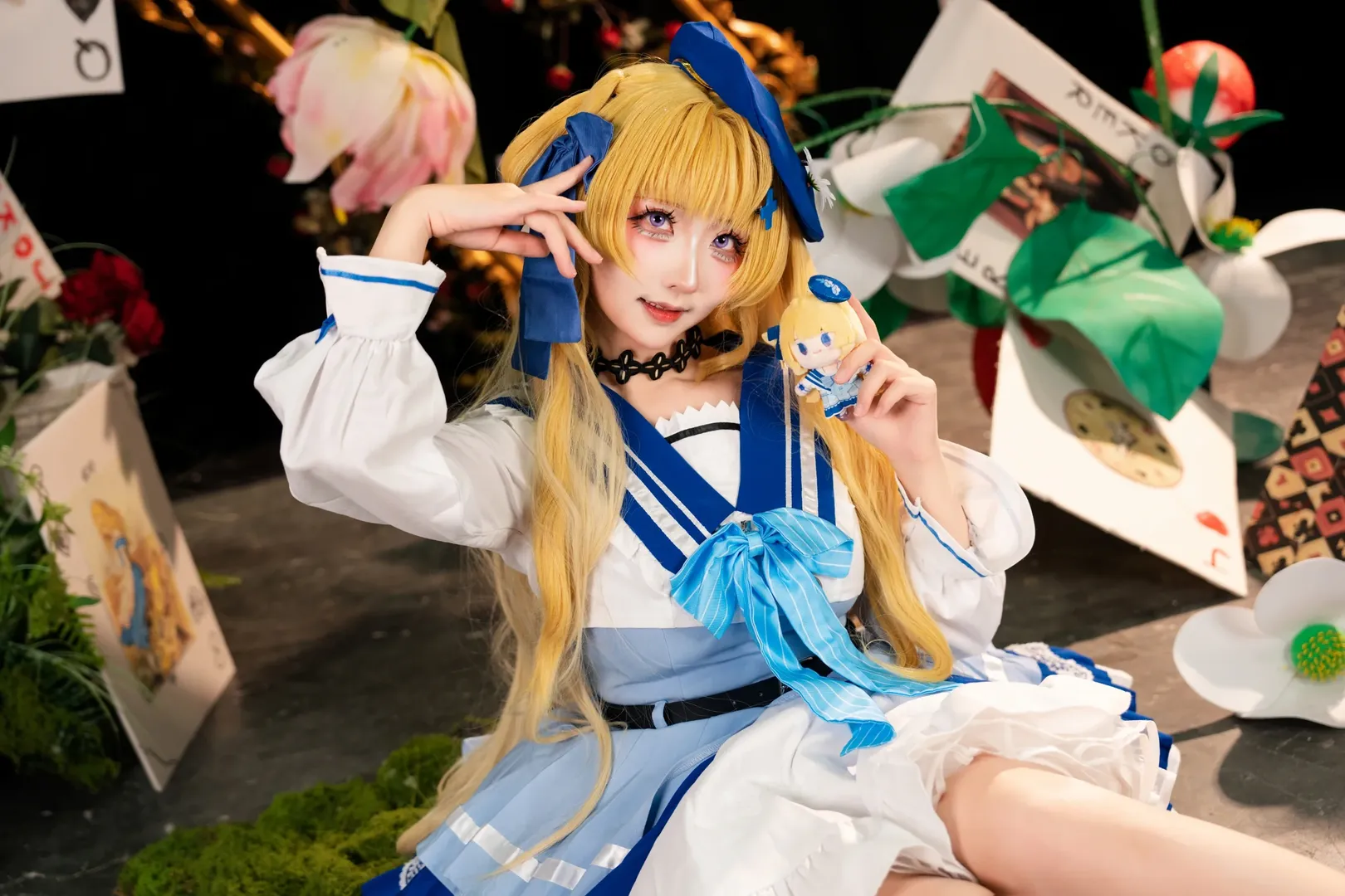 菲比cos, 鸣潮, 漫展返图, cosplay摄影, 蓝白洋装 - 第8张