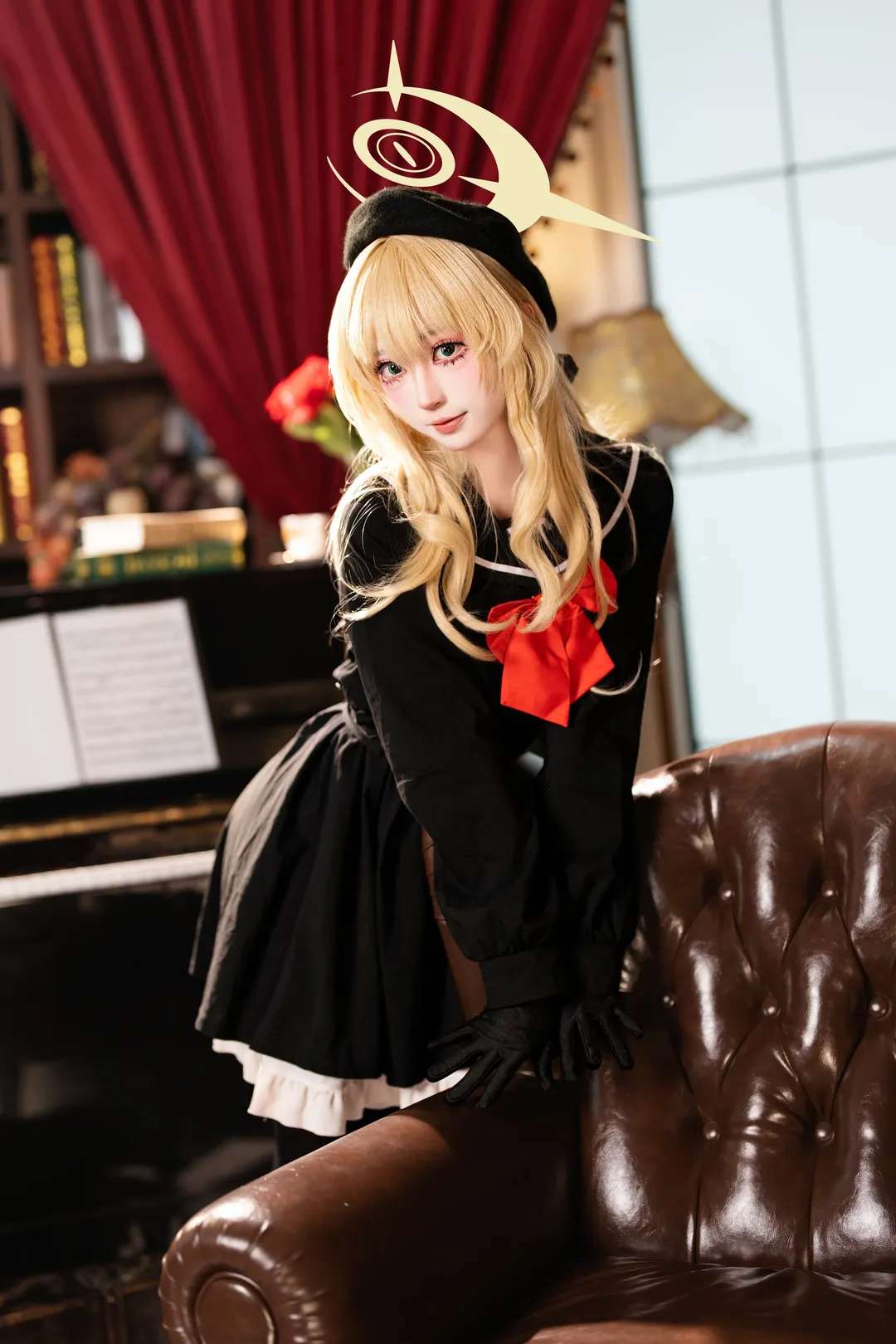 二次元摄影, 蔚蓝档案, 笑面教授cos, cosplay正片, 黑丝制服 - 第10张