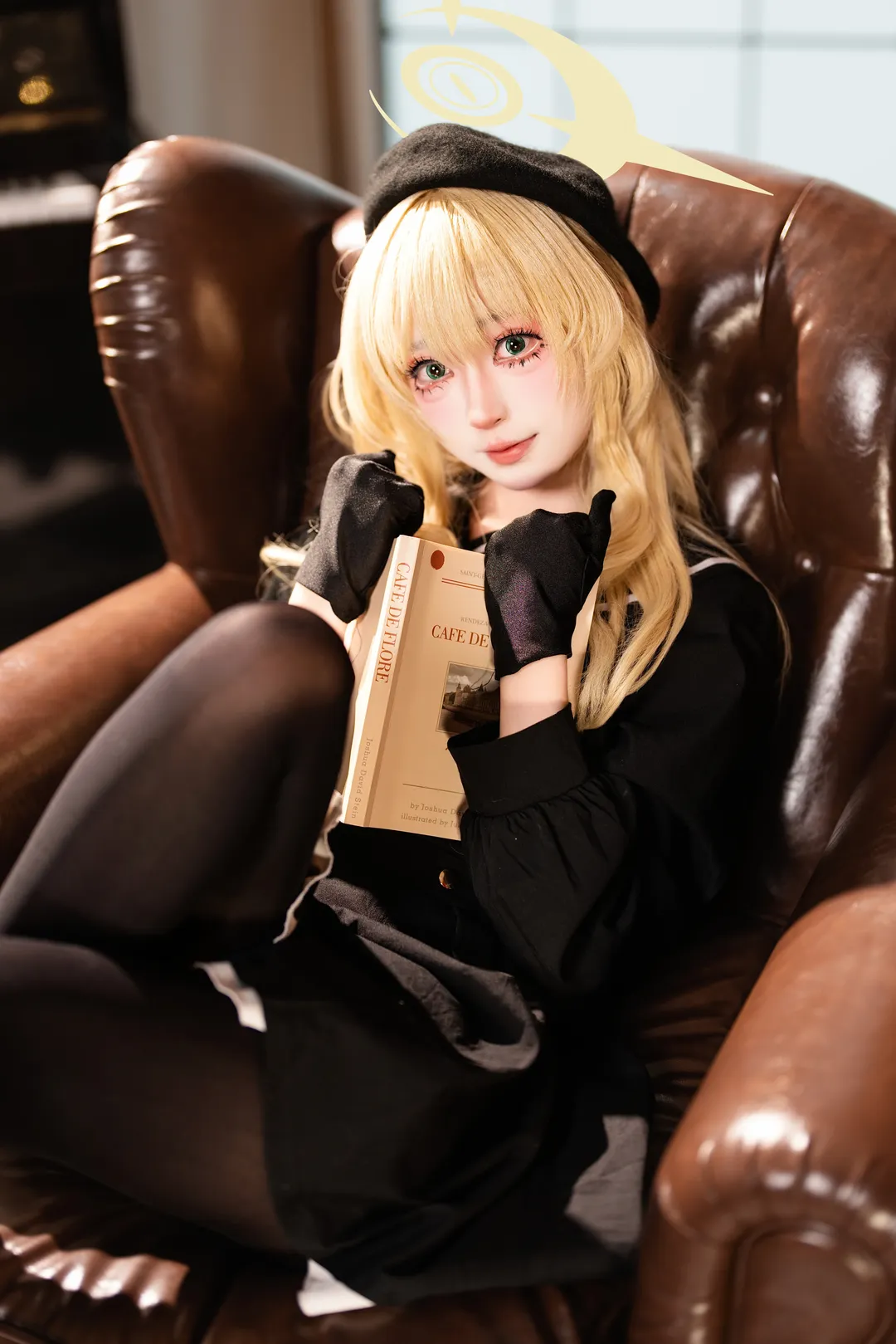 二次元摄影, 蔚蓝档案, 笑面教授cos, cosplay正片, 黑丝制服 - 第11张