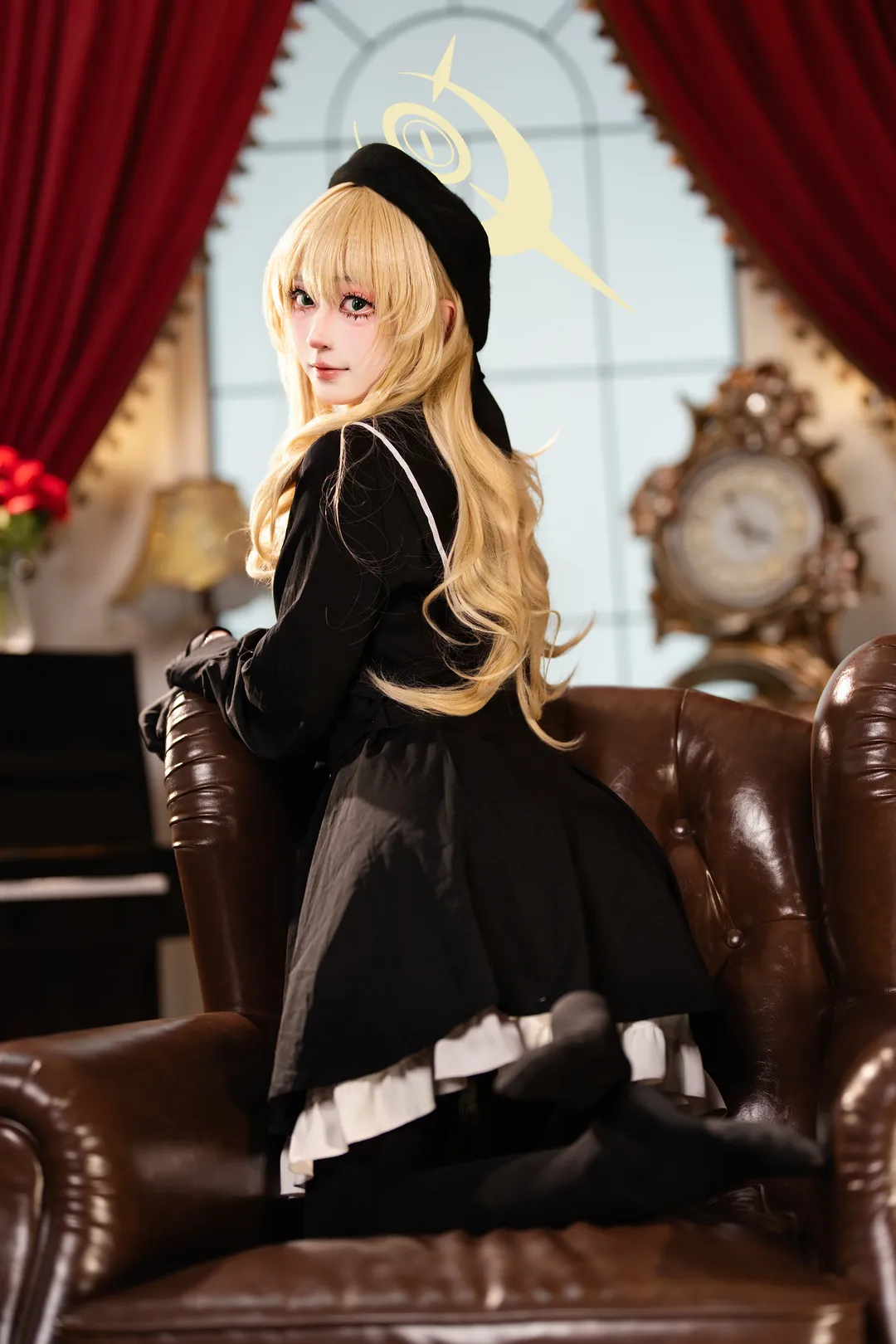 二次元摄影, 蔚蓝档案, 笑面教授cos, cosplay正片, 黑丝制服 - 第3张