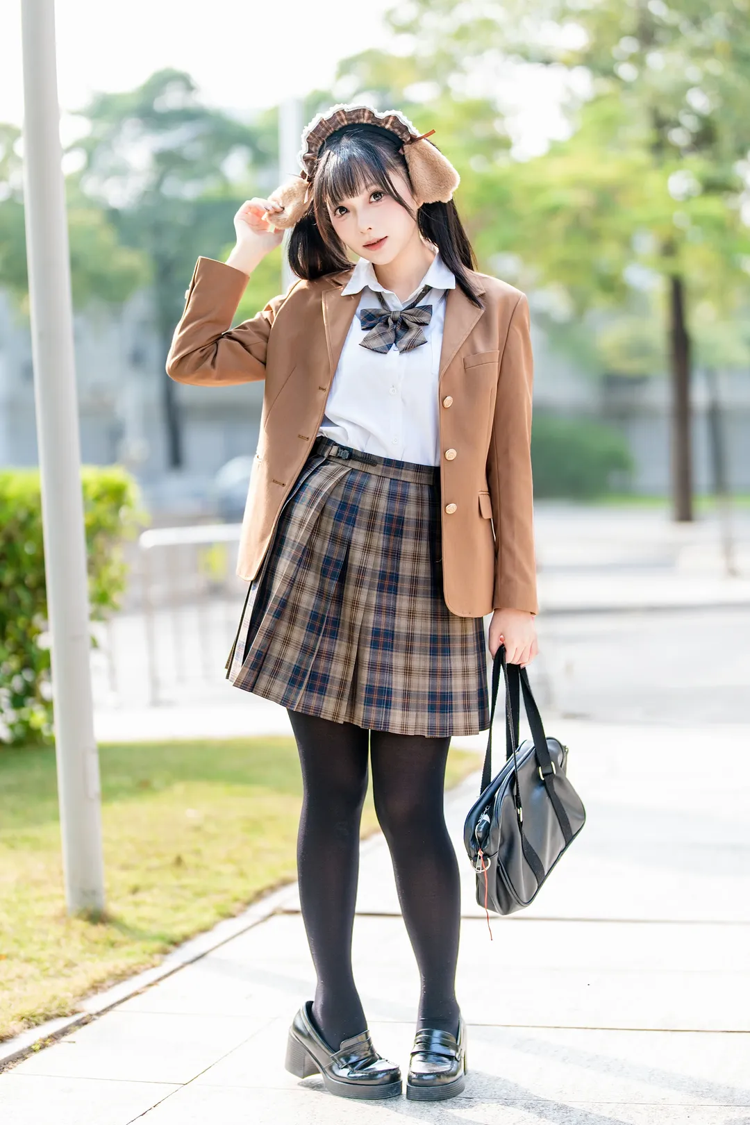 漫展返圖, JK制服, 人像攝影, 獸耳少女, 焦糖色jk