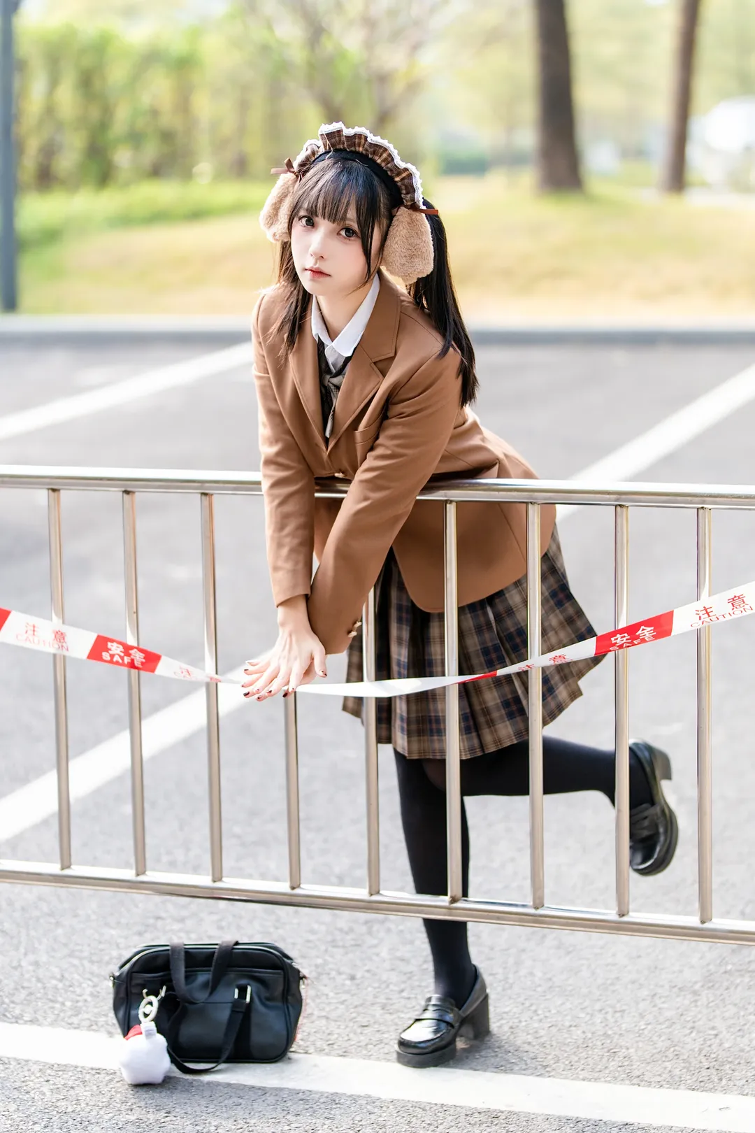 漫展返图, JK制服, 人像摄影, 兽耳少女, 焦糖色jk - 第9张