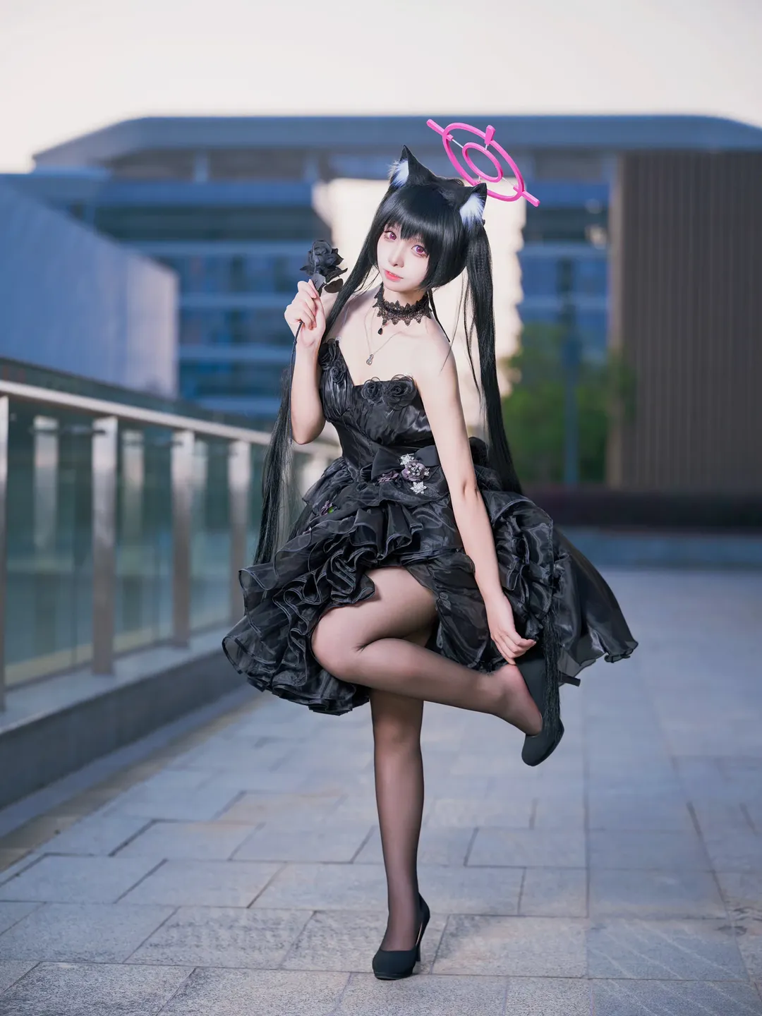 ブルーアーカイブ, アウトドア撮影, 二次元コスプレ, 広州 Baonly, 黒見セリカ コスプレ
