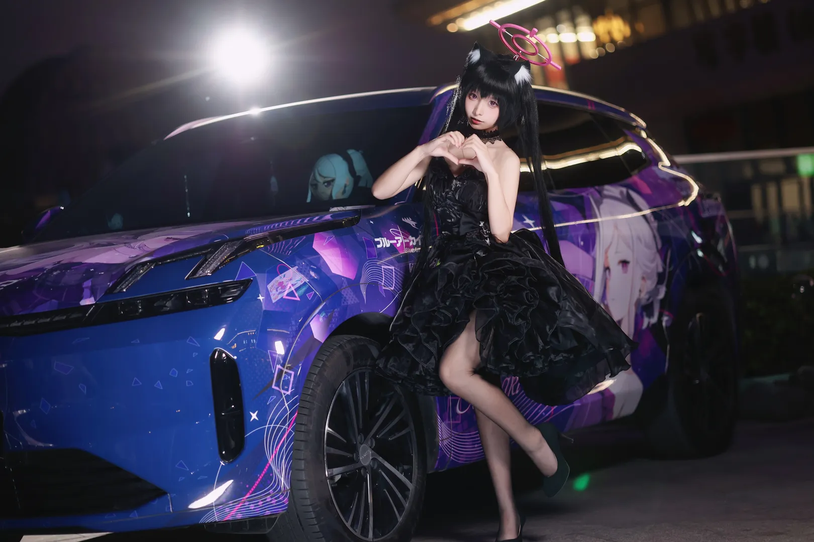 蔚藍檔案, 黑見芹香cos, 二次元痛車, 廣州BAonly, 夜景人像攝影