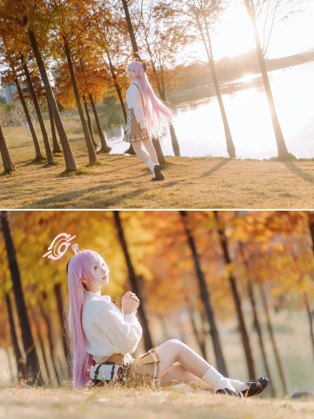 蔚蓝档案, 小鸟游星野cos, cosplay外景, 九龙湖落羽杉, 秋日穿搭 - 第5张
