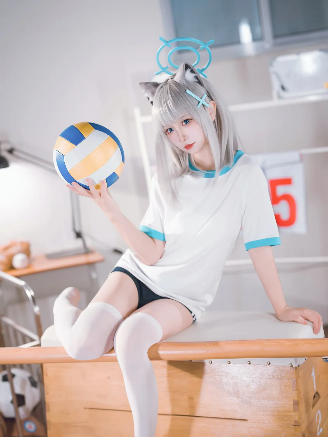 Blue Archive, Shiroko Sunaookami Cosplay, Sporty style cosplay, Shiroko cosplay, Gym uniform cosplay - Image 1