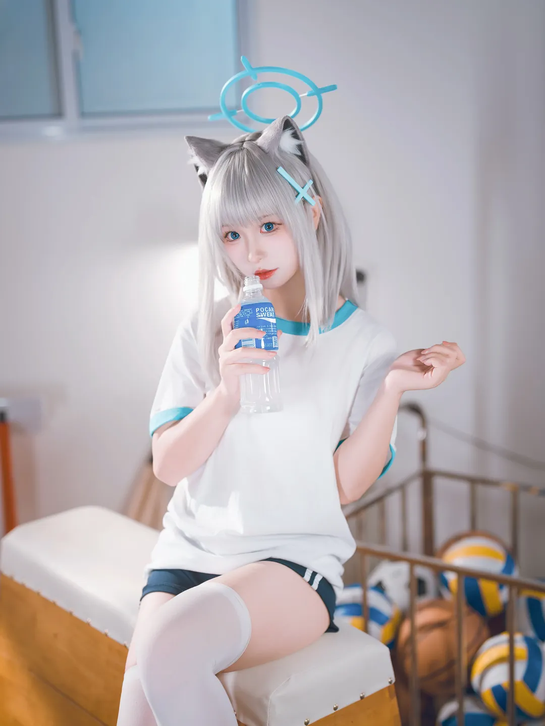 Blue Archive, Shiroko Sunaookami Cosplay, Sporty style cosplay, Shiroko cosplay, Gym uniform cosplay - Image 5