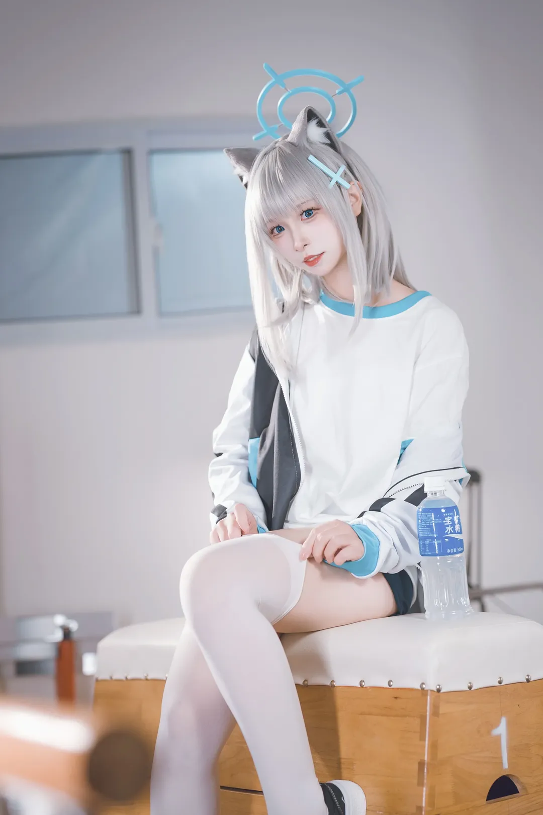 蔚蓝档案, 二次元cosplay, 白丝, 砂狼白子cos, 体操服cos - 第1张