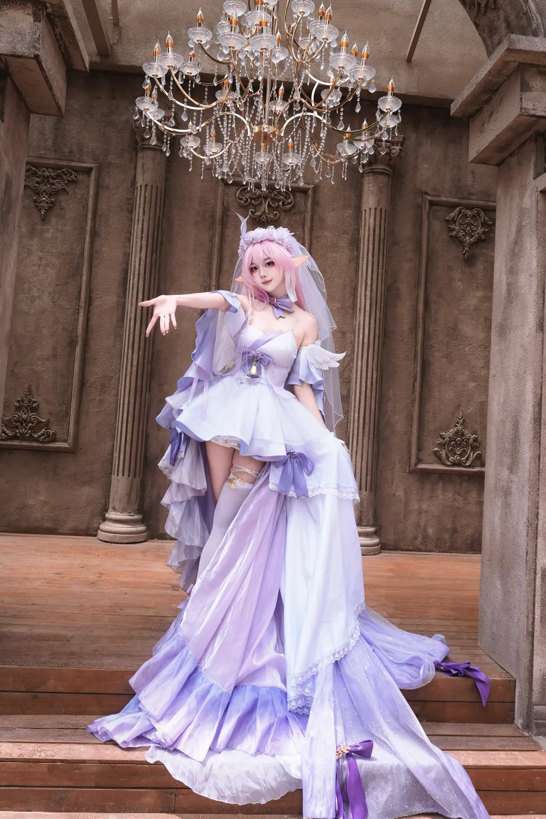 爱莉希雅cos, 花间颂歌, 唯美写真, 少女感, 城市花园婚纱摄影