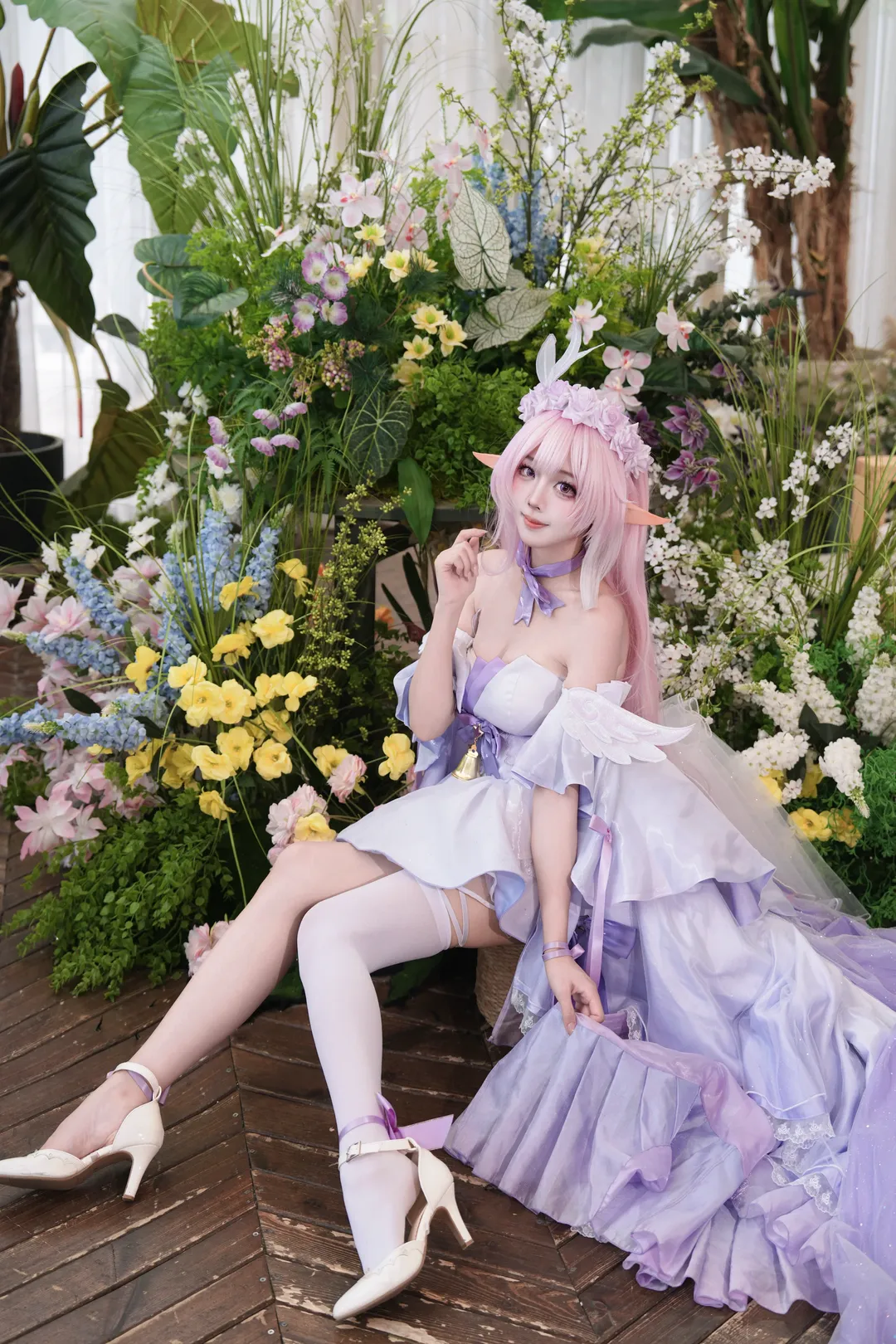 爱莉希雅cos, 花间颂歌, 唯美写真, 少女感, 城市花园婚纱摄影 - 第2张