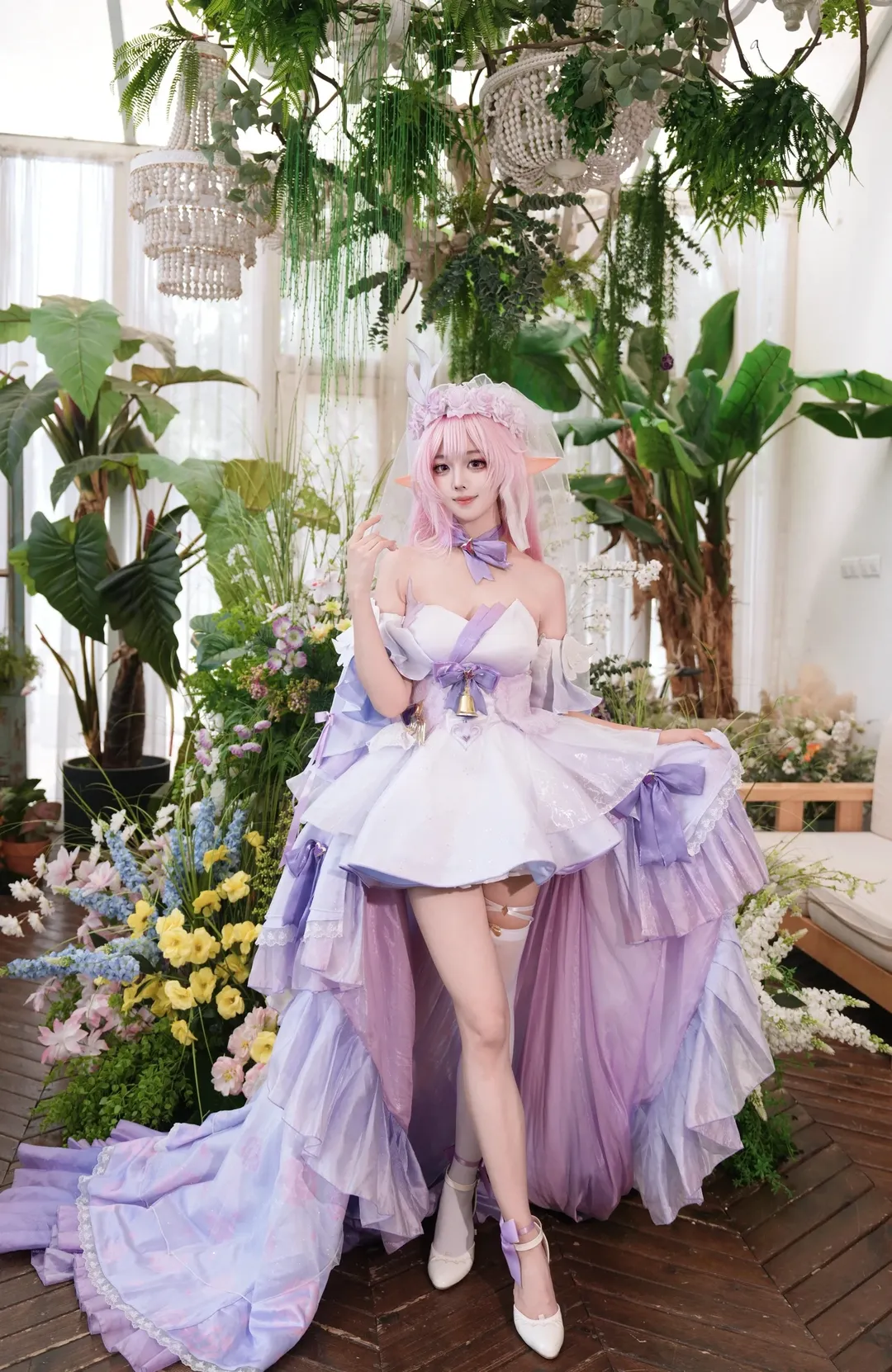 爱莉希雅cos, 花间颂歌, 唯美写真, 少女感, 城市花园婚纱摄影 - 第6张