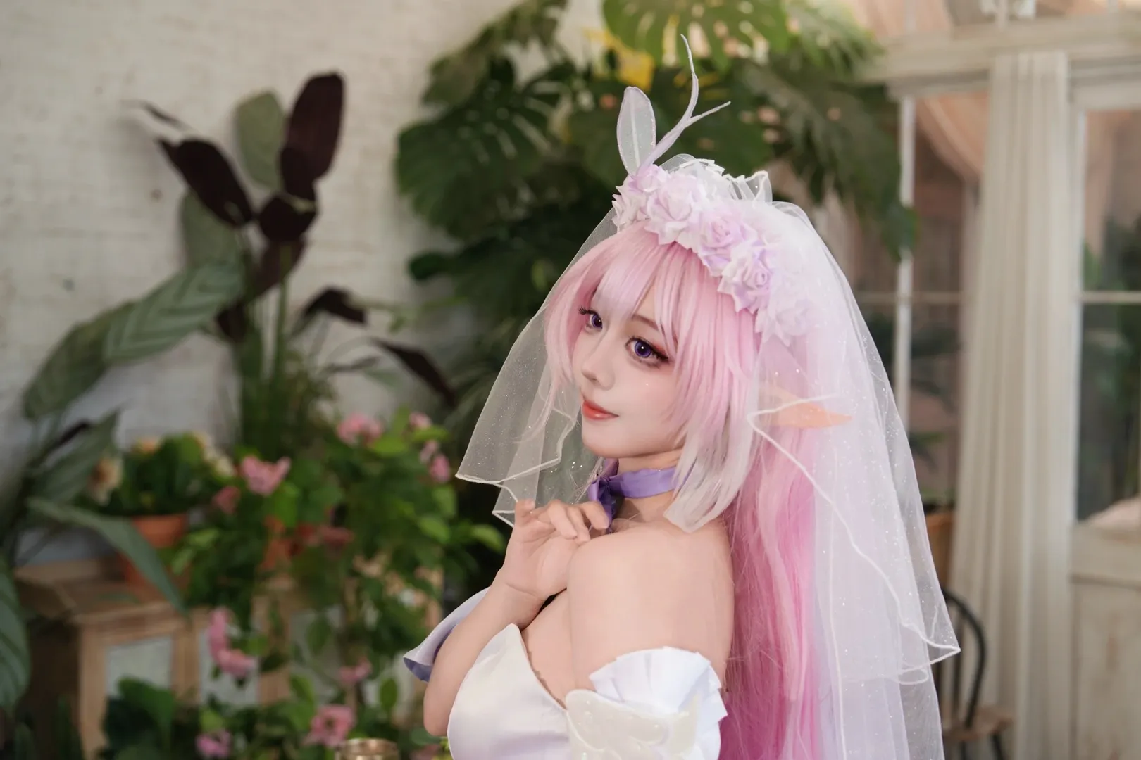 爱莉希雅cos, 花间颂歌, 唯美写真, 少女感, 城市花园婚纱摄影 - 第9张