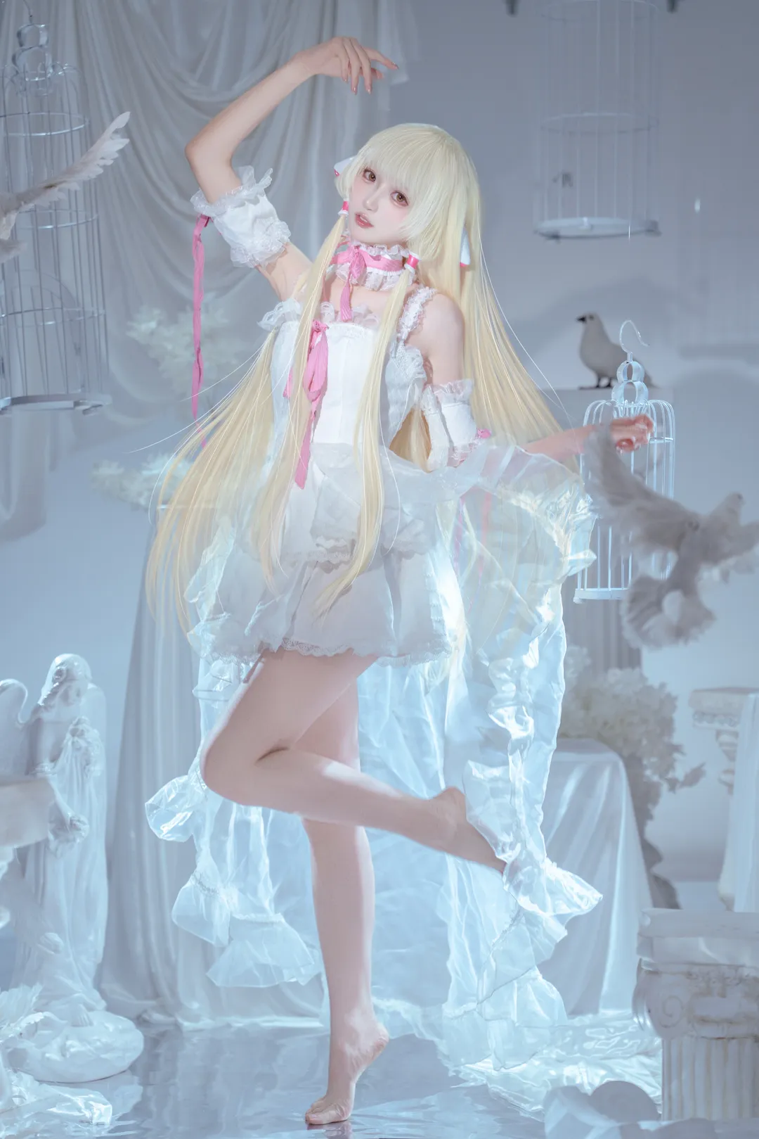cosplay, 小叽cos, 人形电脑天使心, 圣洁风格, 白纱质感