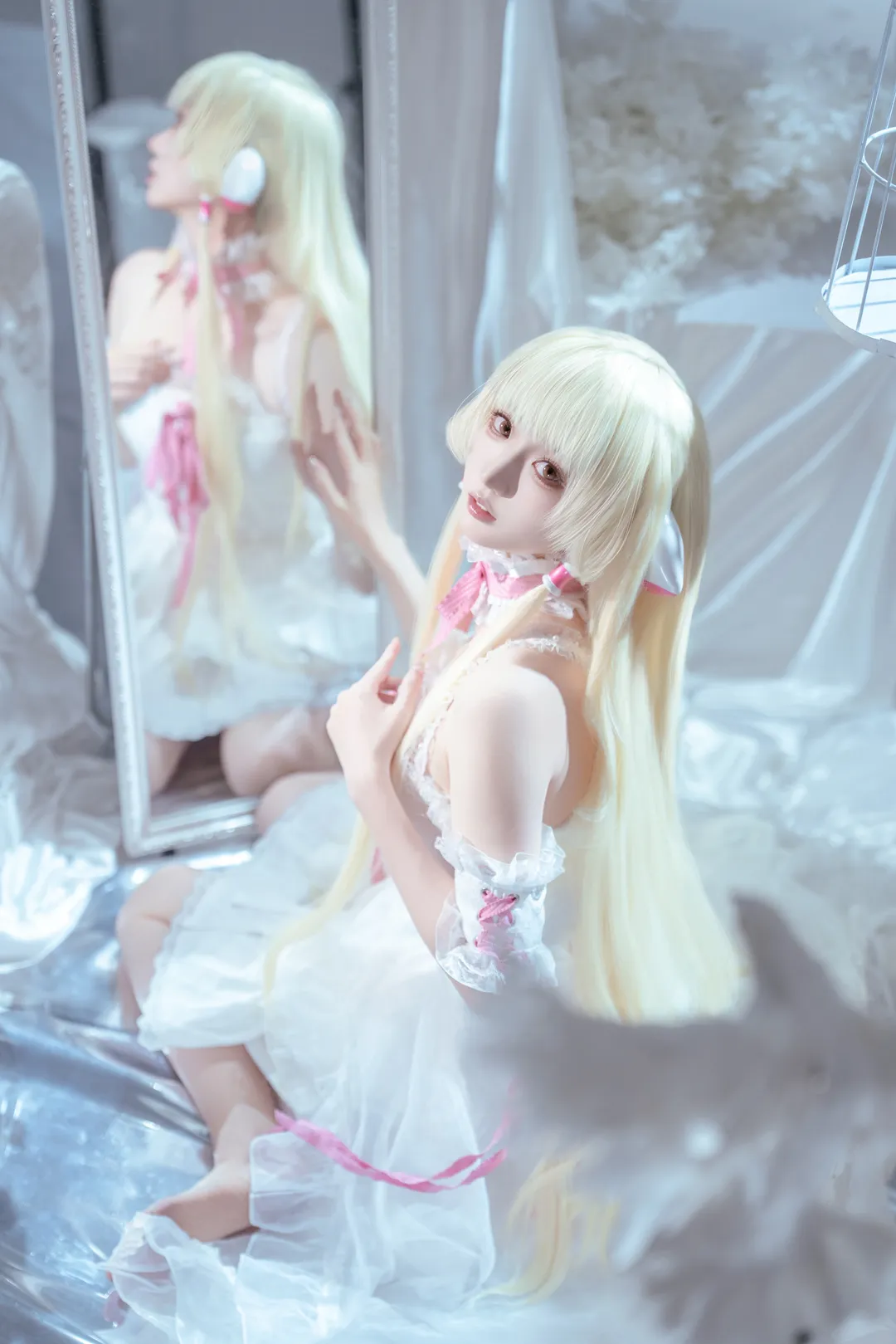 cosplay, 小叽cos, 人形电脑天使心, 圣洁风格, 白纱质感 - 第4张