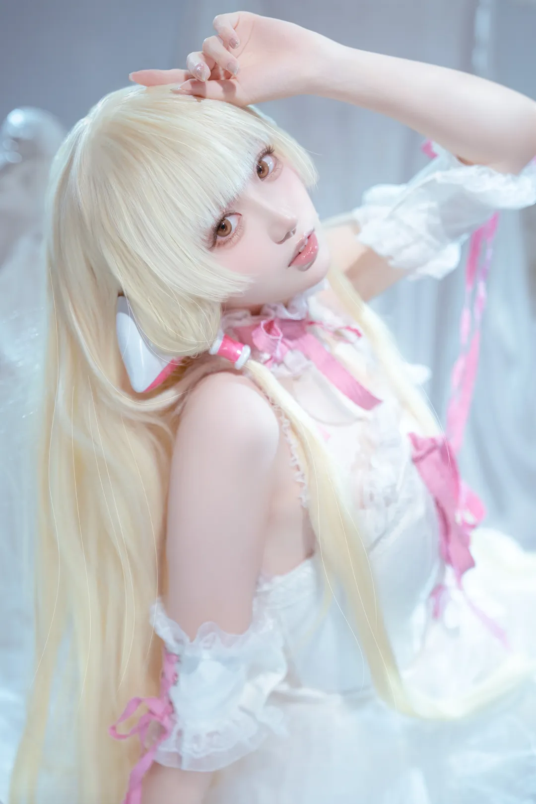 cosplay, 小叽cos, 人形电脑天使心, 圣洁风格, 白纱质感 - 第5张