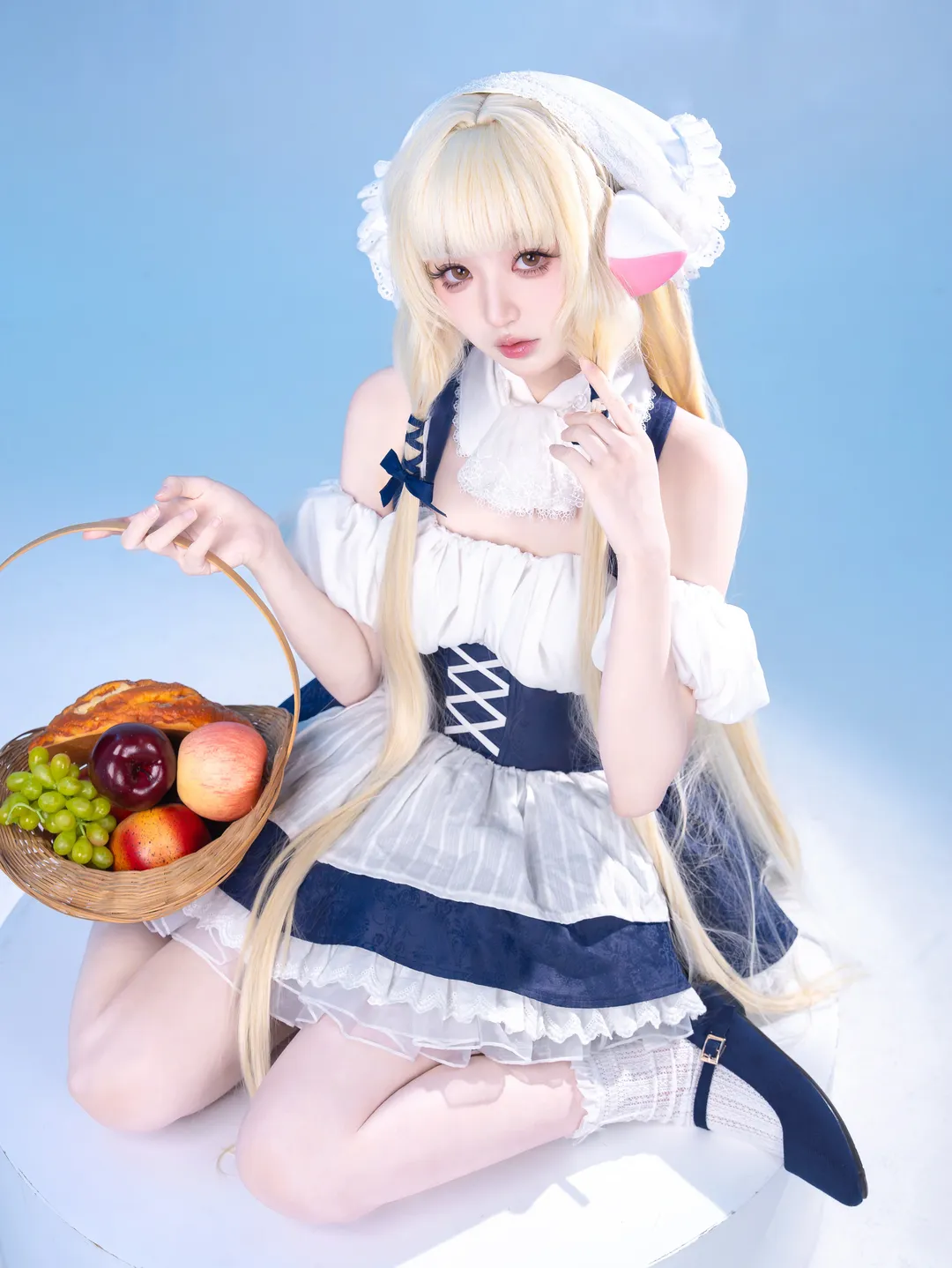 二次元cosplay, 小叽cos, 人形电脑天使心, 摄影棚拍摄, 女仆装cos