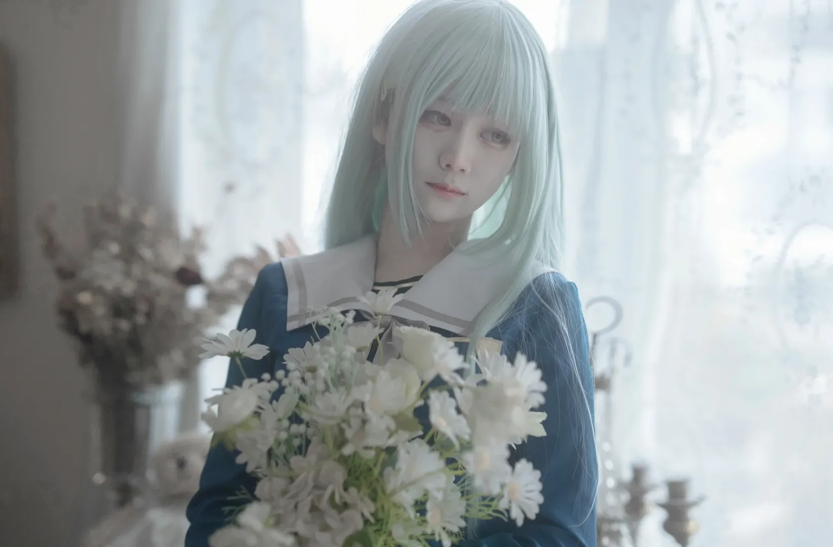 氛围感摄影, 二次元cosplay, JK制服, 若叶睦cos, MyGO!!!!!