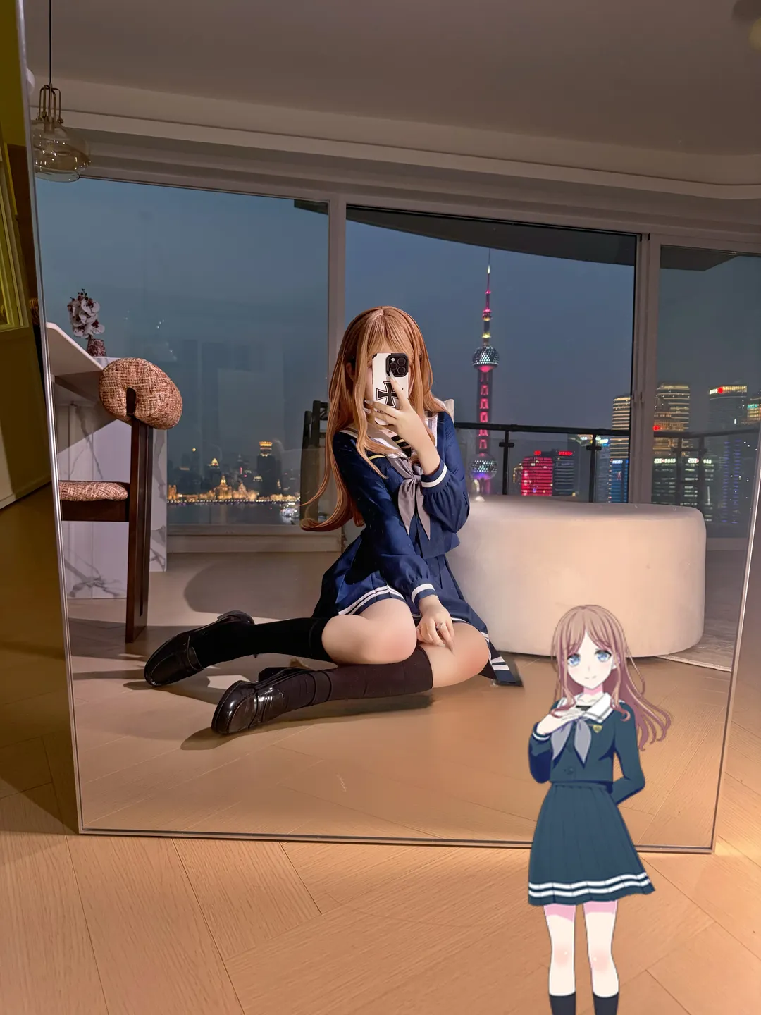 二次元, cosplay, 长崎素世cos, MyGO!!!!!, 上海夜景 - 第1张