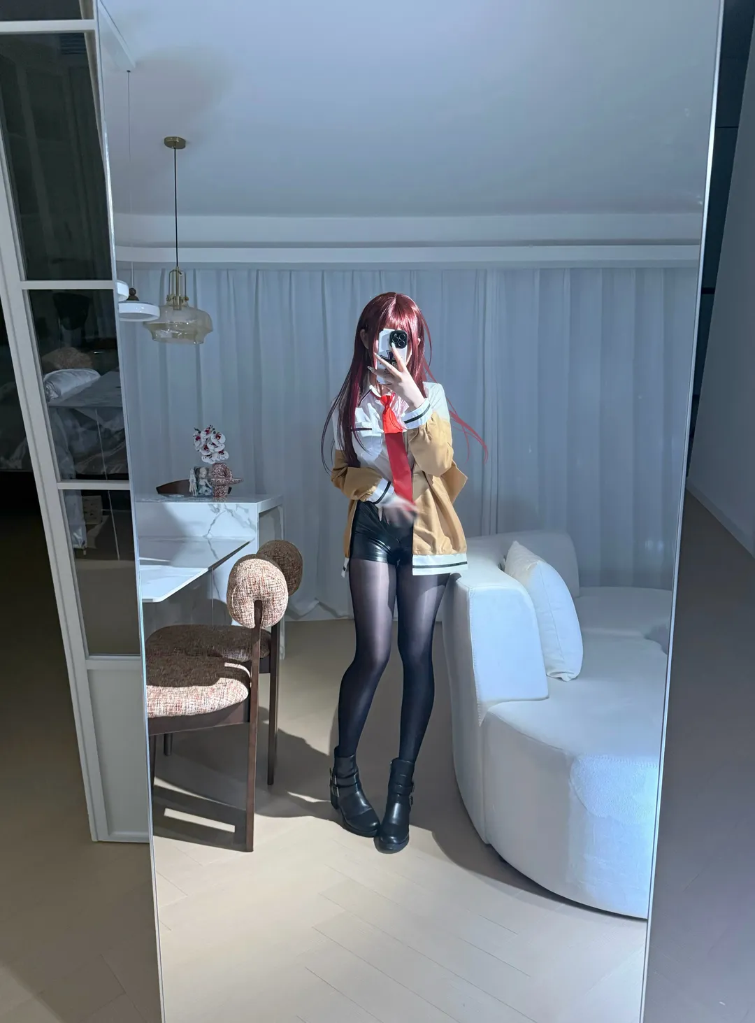 牧濑红莉栖cos, 命运石之门, 对镜自拍, 二次元日常, cosplay穿搭