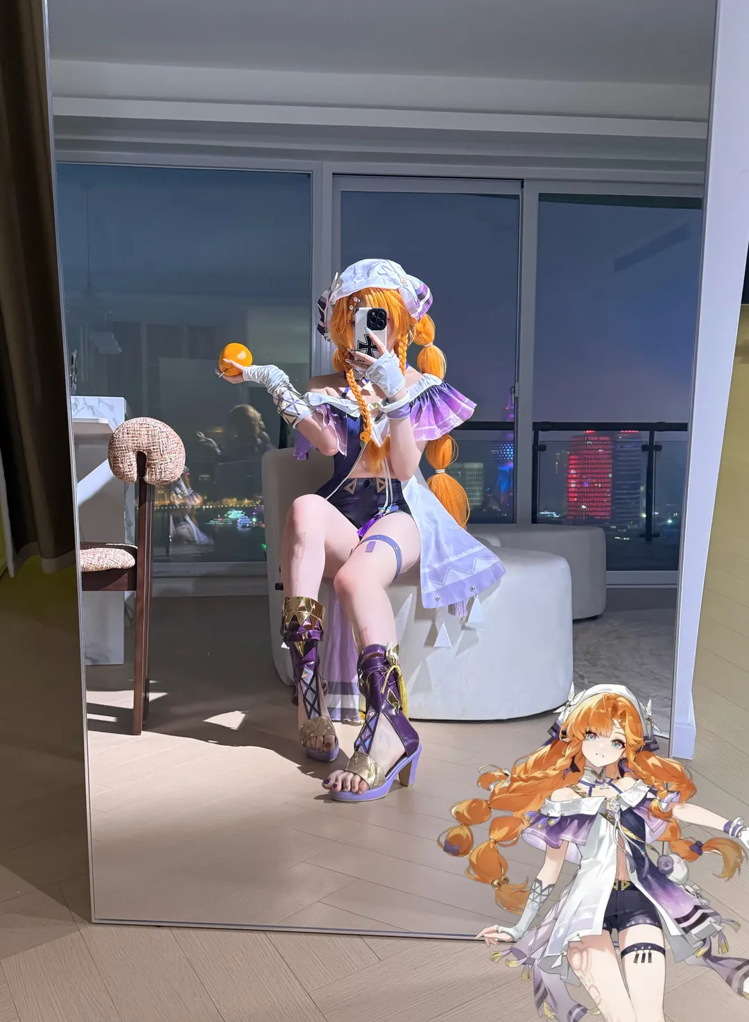 鳴潮, コスプレ, 鏡越しの自撮り, シグリカコスプレ, 元気少女 - 1枚目