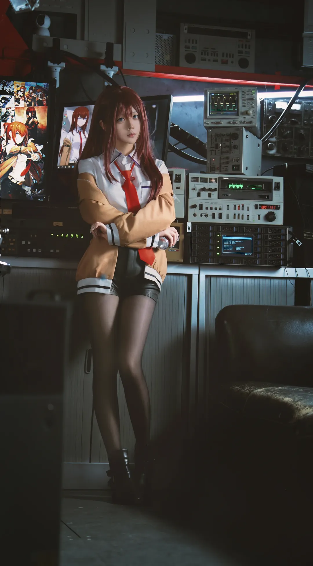 Cosplay, 科技感, 牧濑红莉栖cos, 命运石之门, 实验室场景