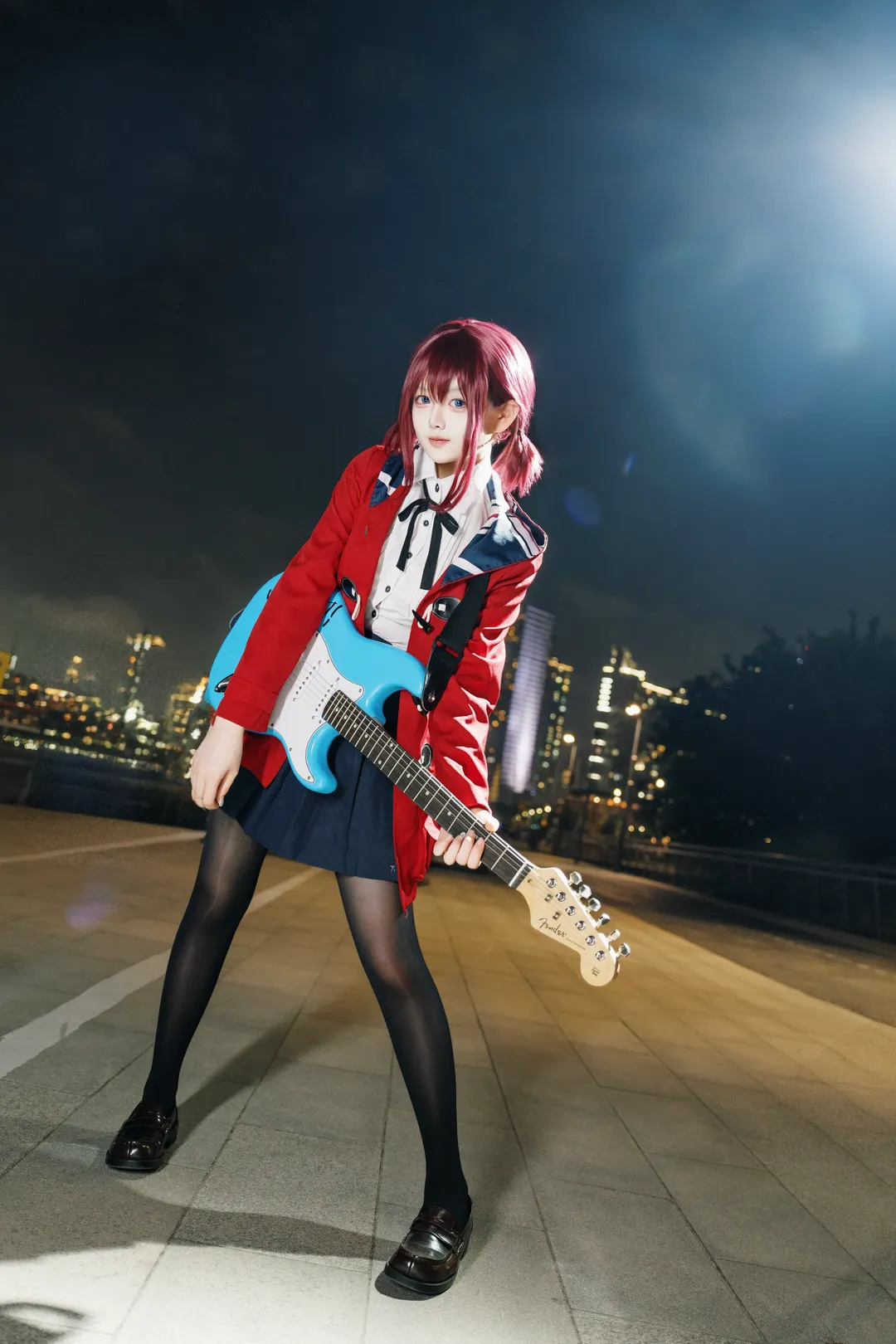 夜景人像, 少女乐队cos, 井芹仁菜cos, Girls Band Cry, 动漫角色扮演