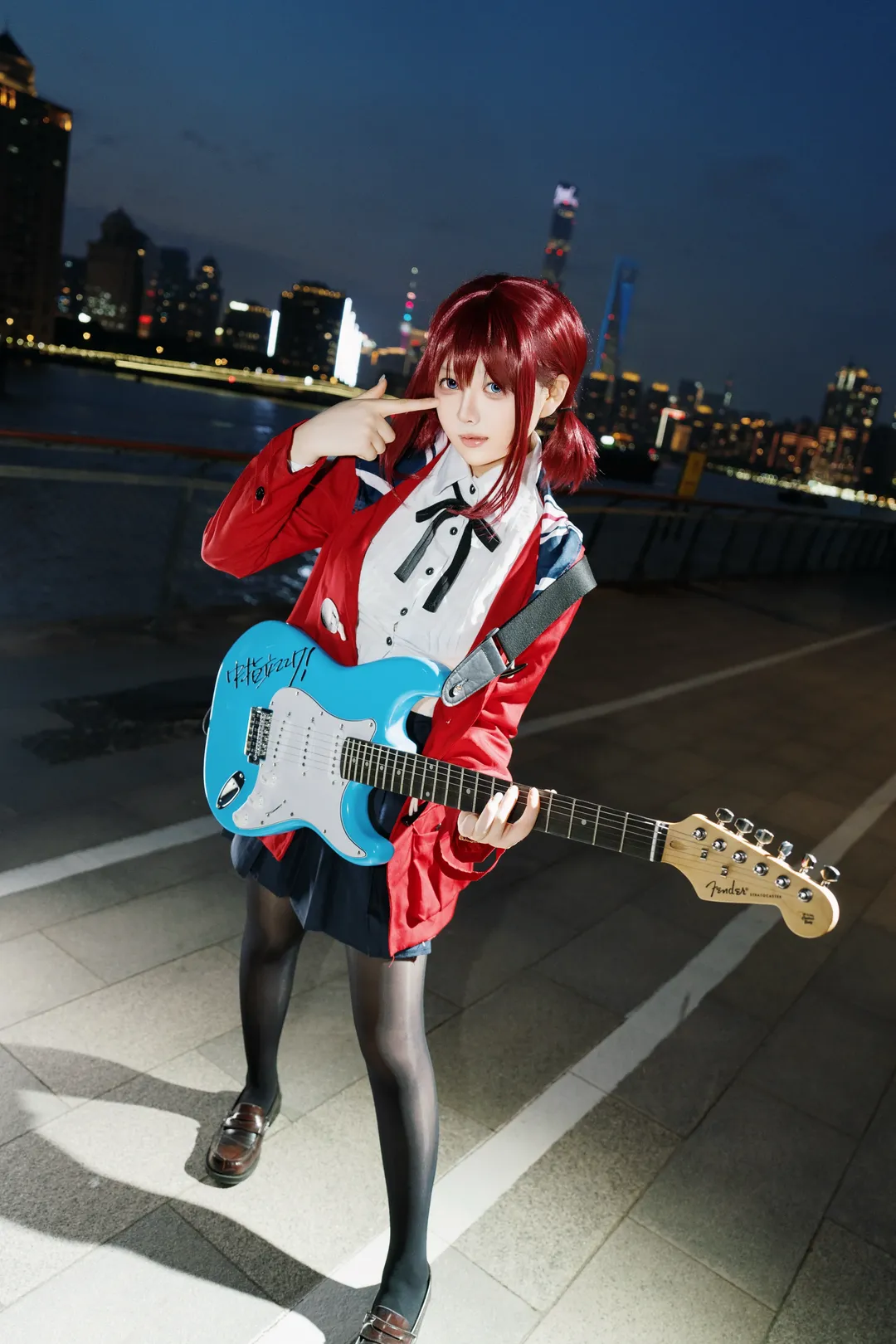 夜景人像, 少女乐队cos, 井芹仁菜cos, Girls Band Cry, 动漫角色扮演 - 第2张